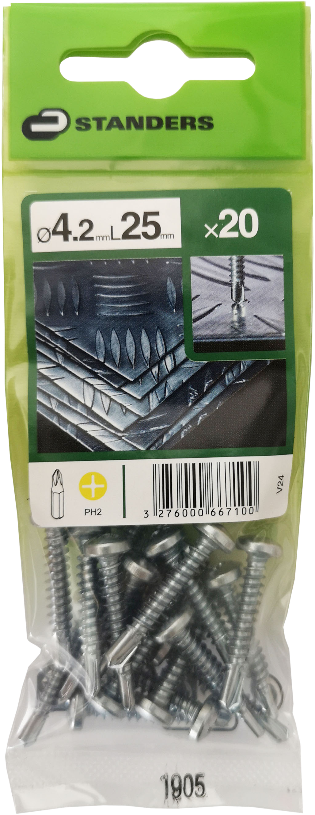 20 Tornillo para metal STANDERS phillips con cabeza abombada, ø 4.2 x L. 25 mm - 3