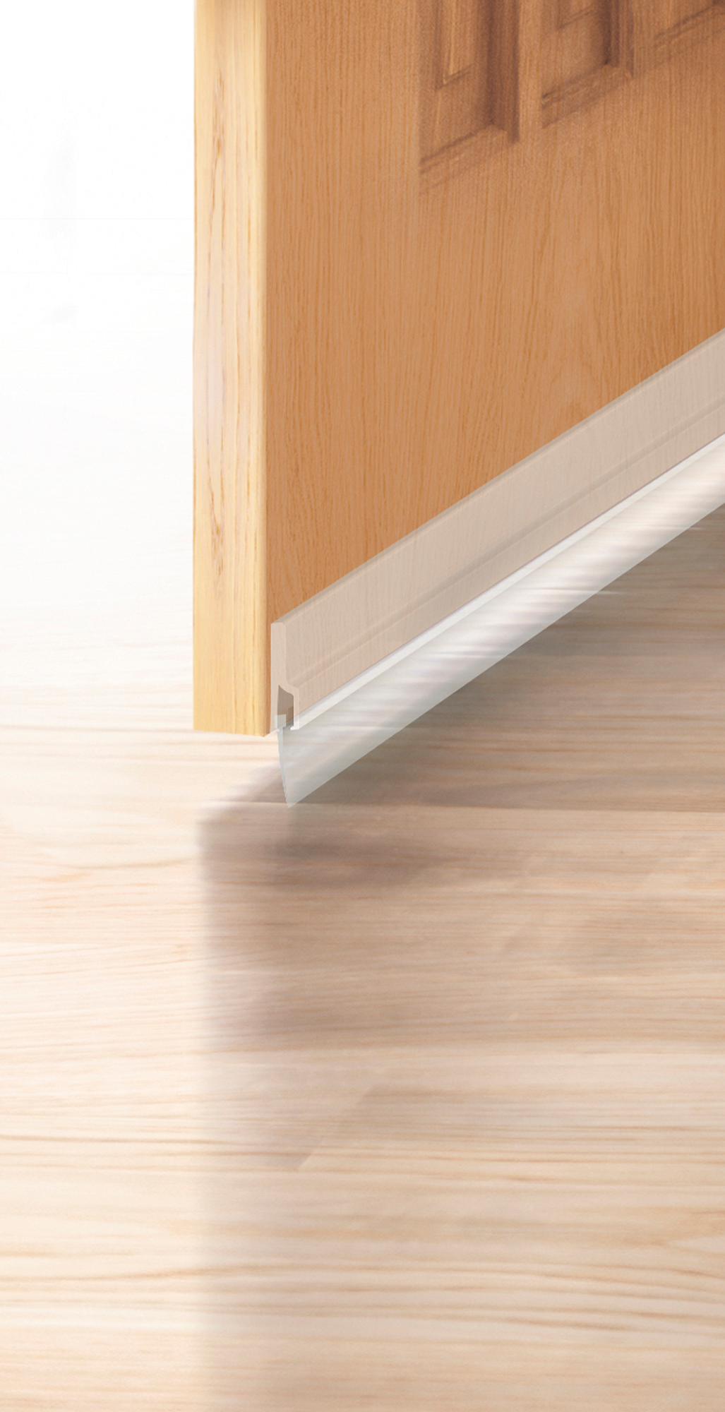 Burlete de puerta interior AXTON adhesivo goma en color incoloro, 20 mm de espesor x 0.5 mm de anchura x 100 cm de longitud. Perfil junta plano. Recortable. Tipo de instalación encolado. - 3