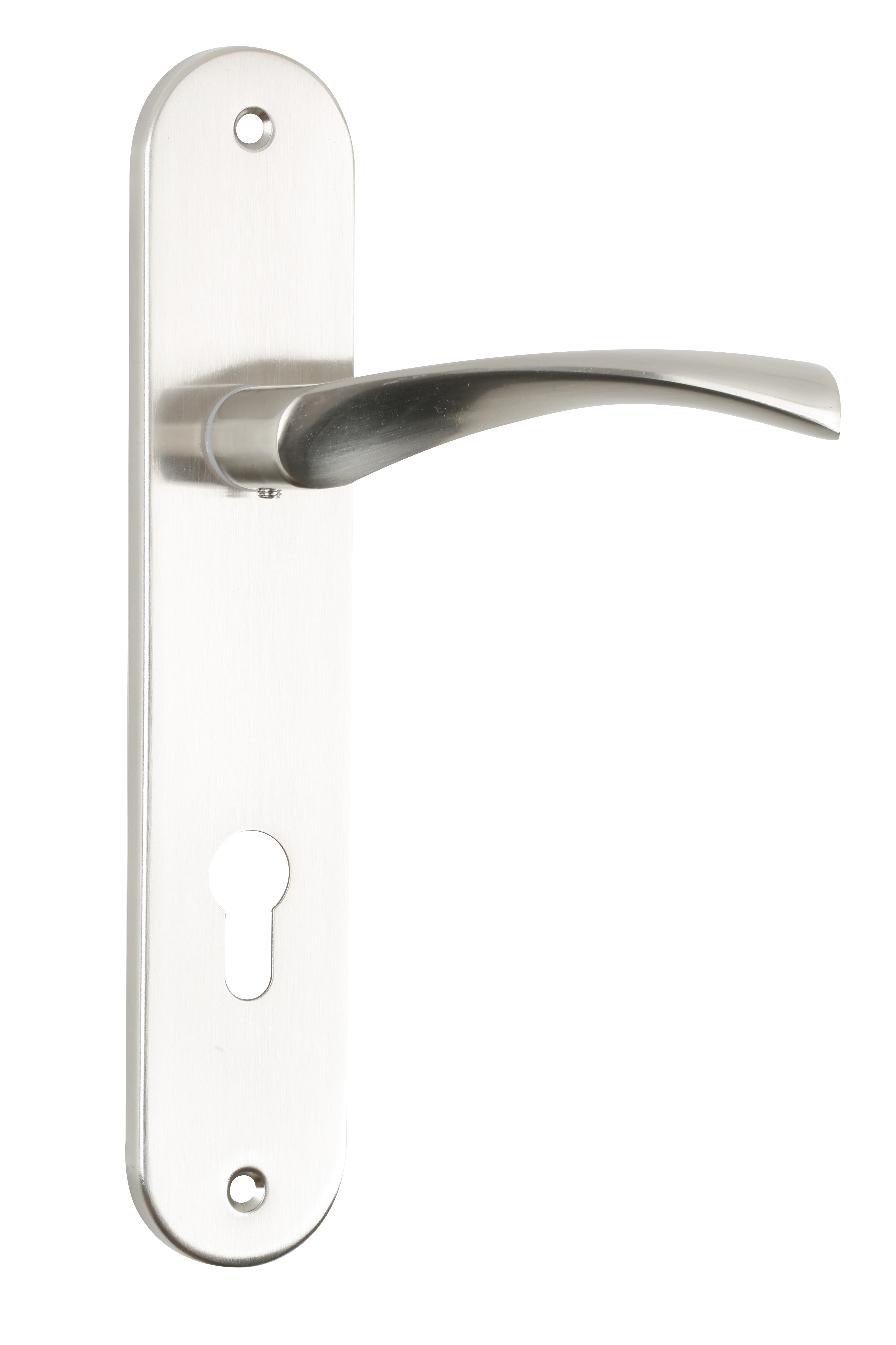 1/2 Juego de manilla con placa de puerta Arosa de aluminio, bocallave a 85mm, mano derecha - 6