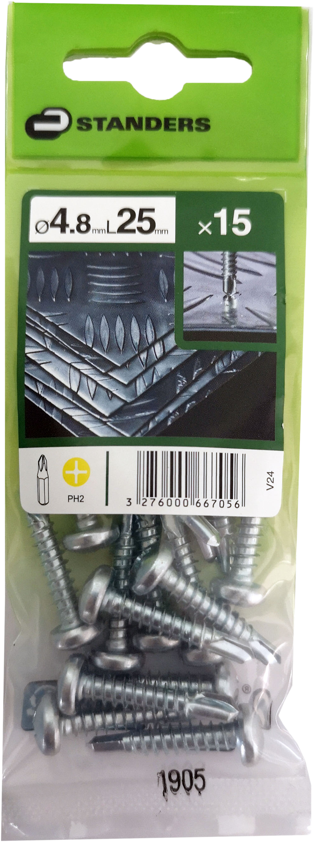 15 Tornillo para metal STANDERS phillips con cabeza abombada, ø 4.8 x L. 25 mm - 3