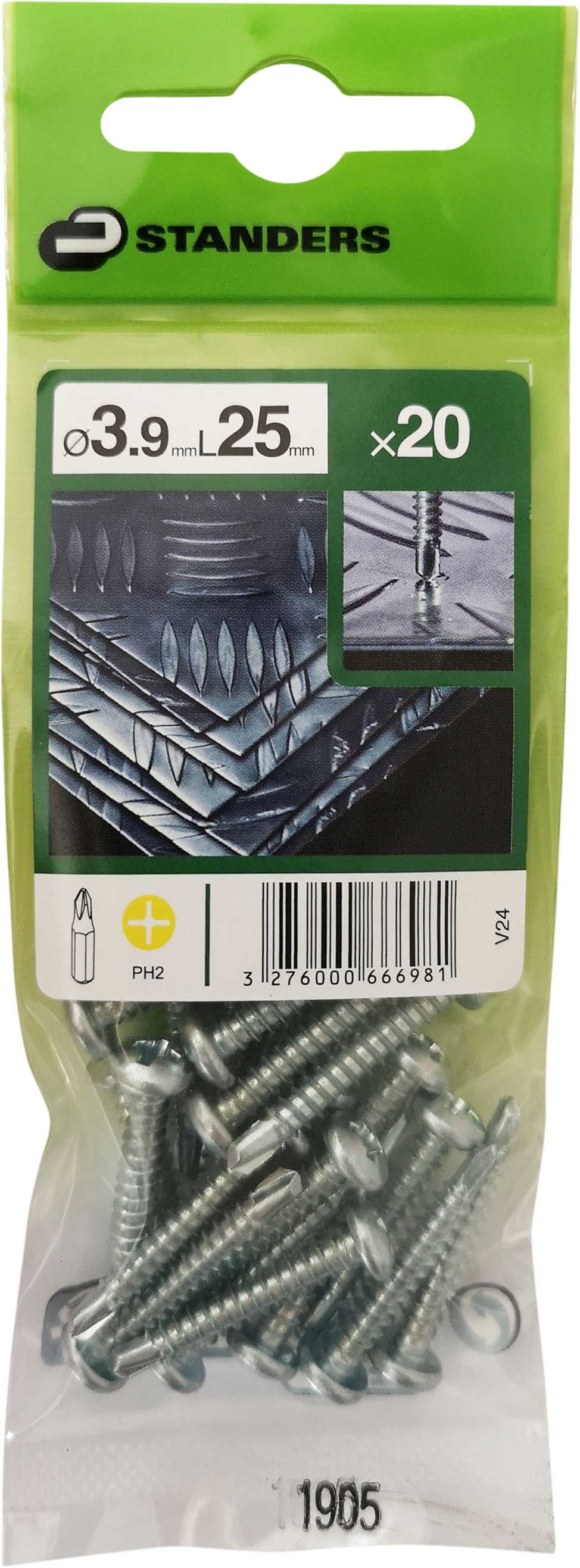 20 Tornillo para metal STANDERS phillips con cabeza abombada, ø 3.9 x L. 25 mm - 3