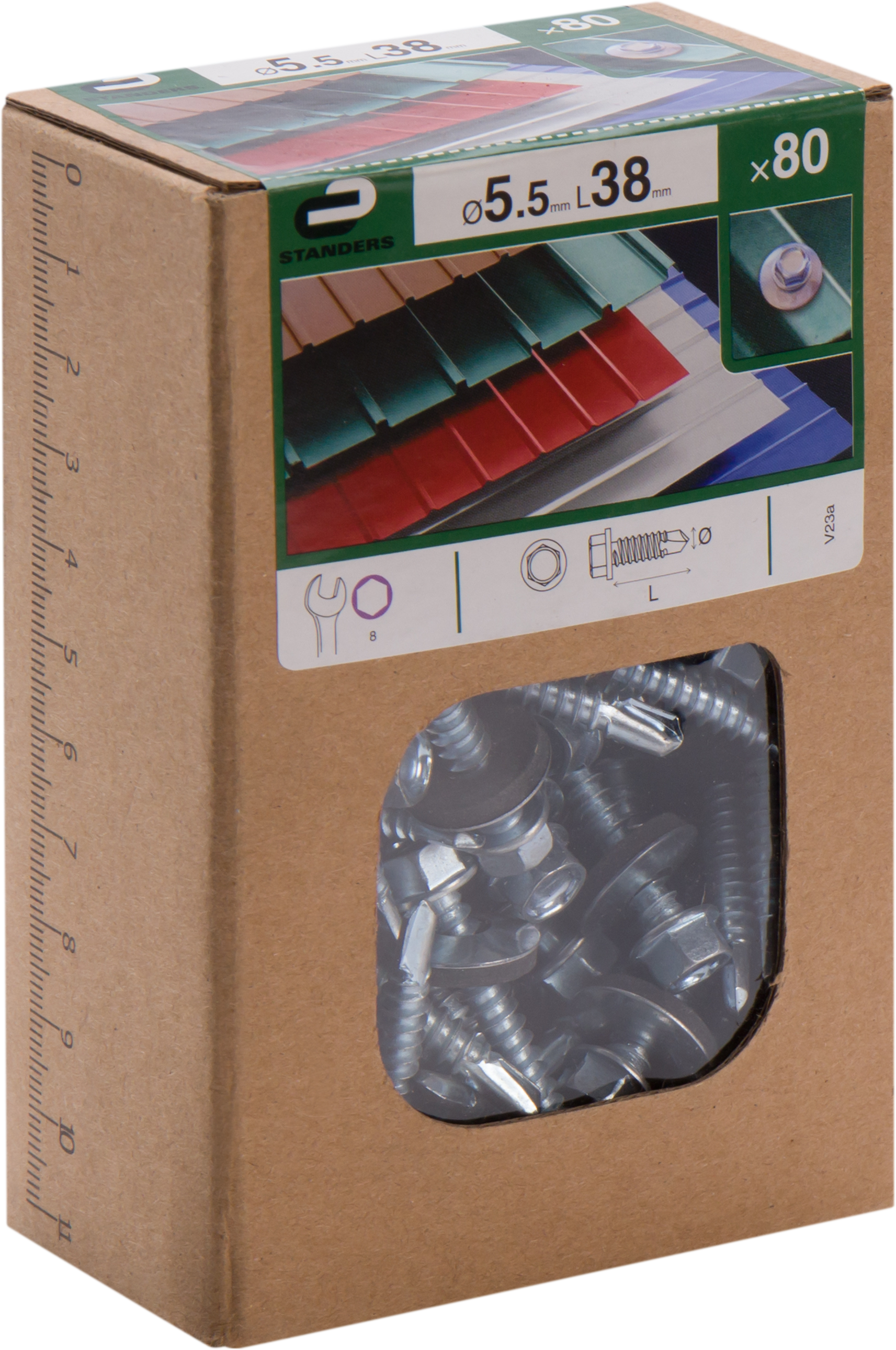 80 Tornillo para techo STANDERS con cabeza hexagonal, ø 5.5 x L. 38 mm - 7