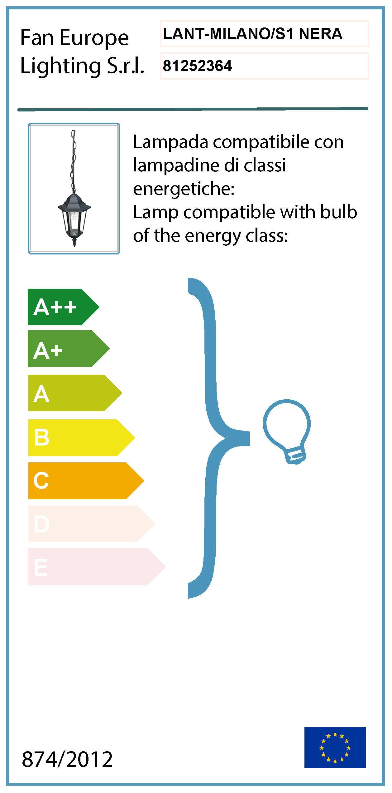 Lampadario Moderno Milano nero E27 INTEC - 4