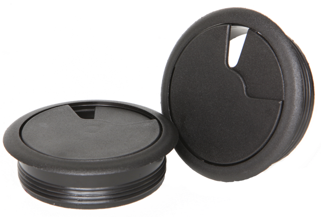 2 Peças CALHAS TAPA CABOS D60MM PRETO