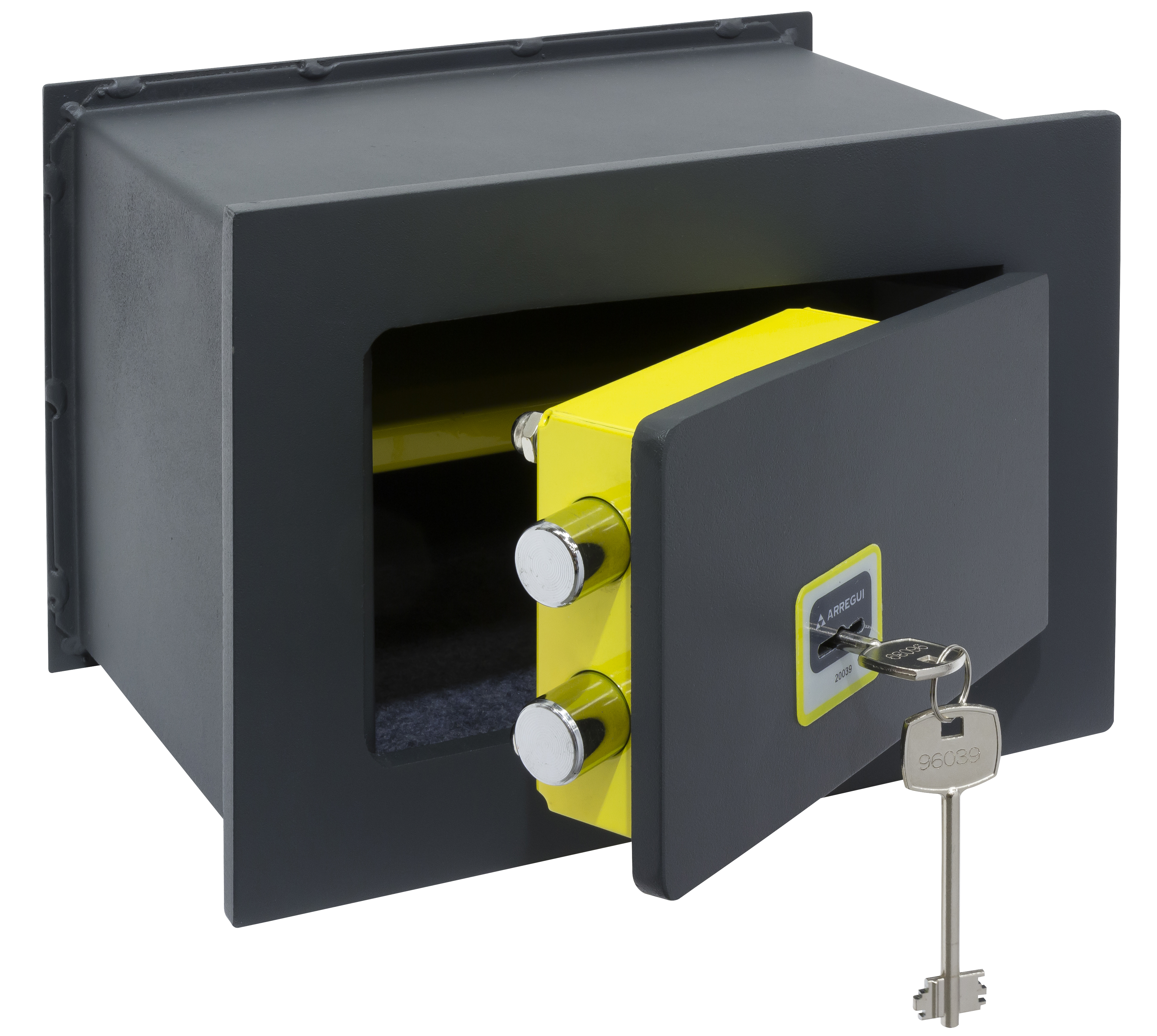 Caja fuerte para empotrar en pared arregui 281310 cerradura de llave 20x30x20 cm