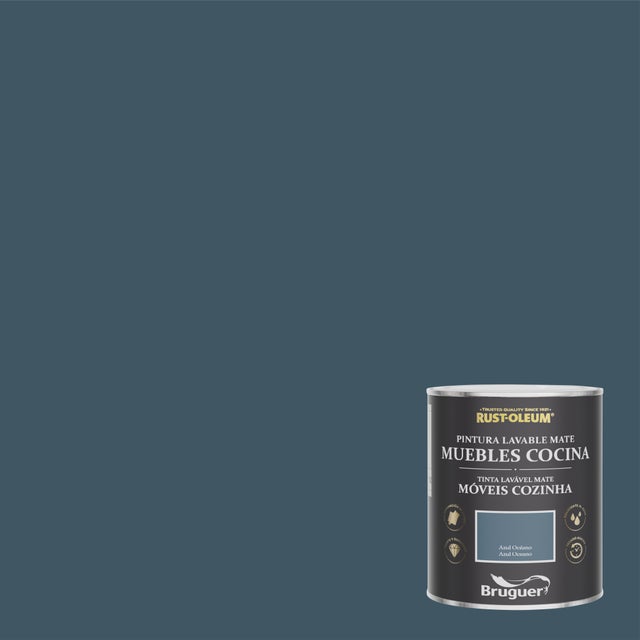 Esmalte de interior RUST-OLEUM color azul océano mate 750ml para muebles