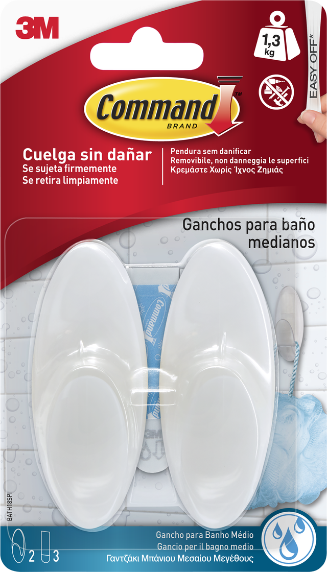 2 percha/colgador adhesivo   blanco en bruto