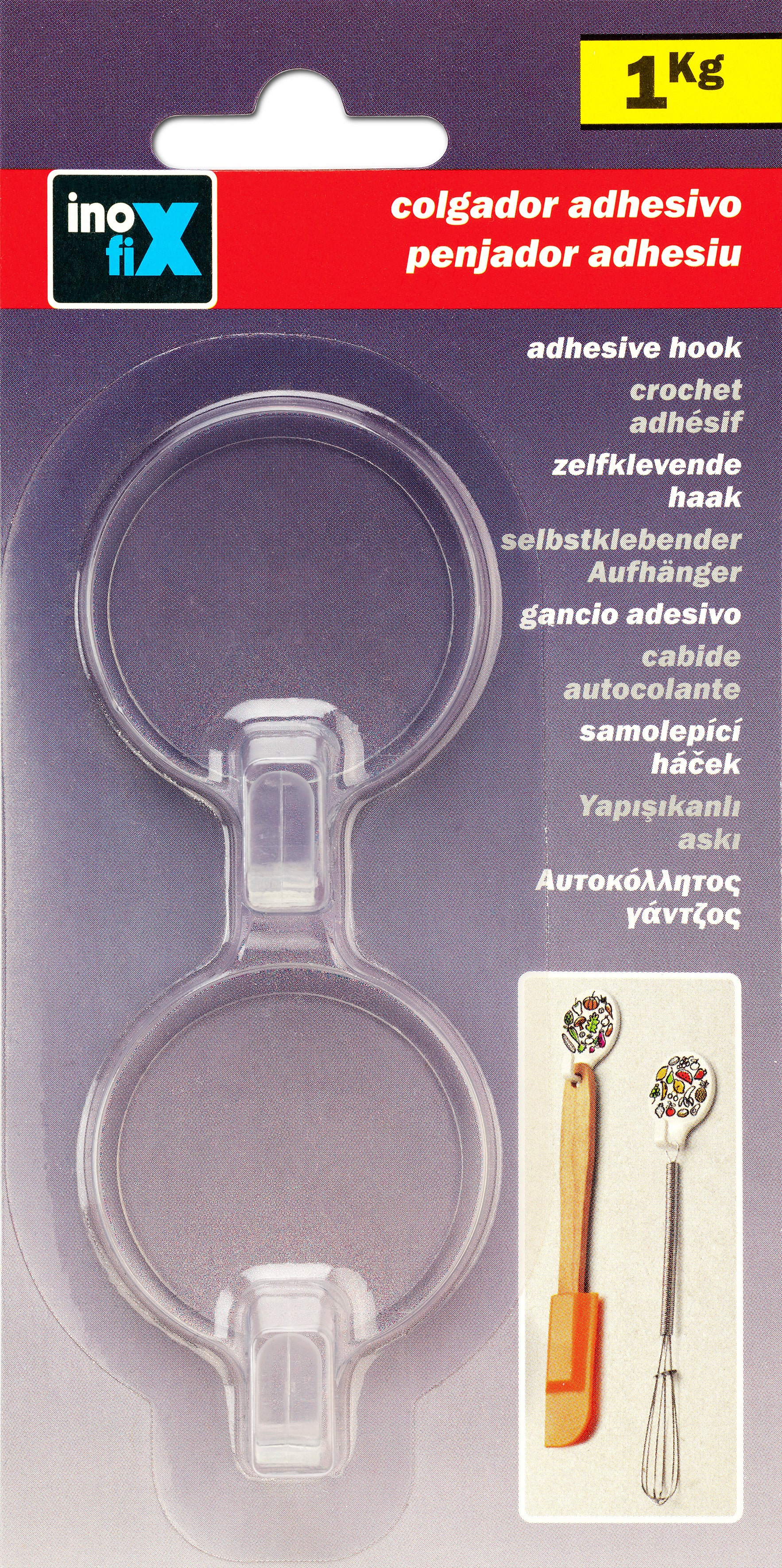 2 cabides adesivos transparente Inofix - 2