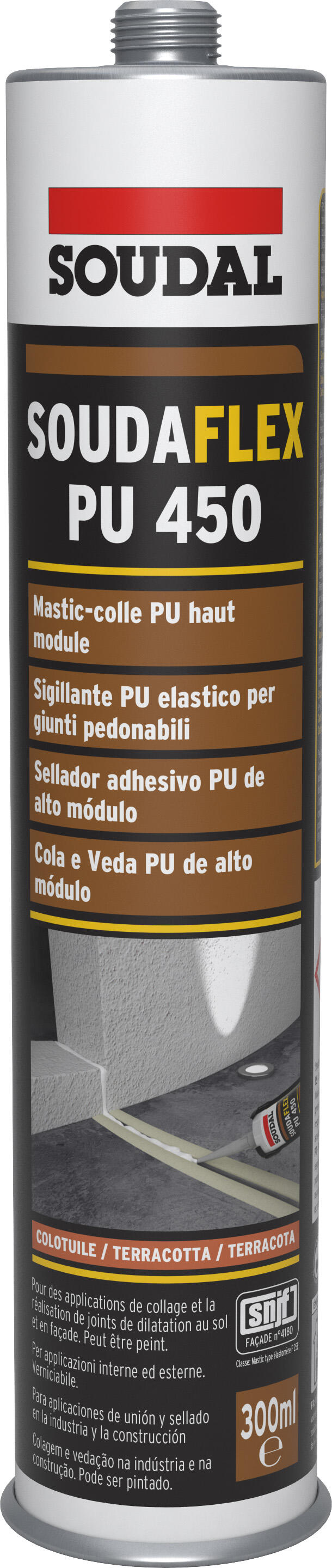 Masilla de poliuretano 450 SOUDAFLEX 300 ml marrón