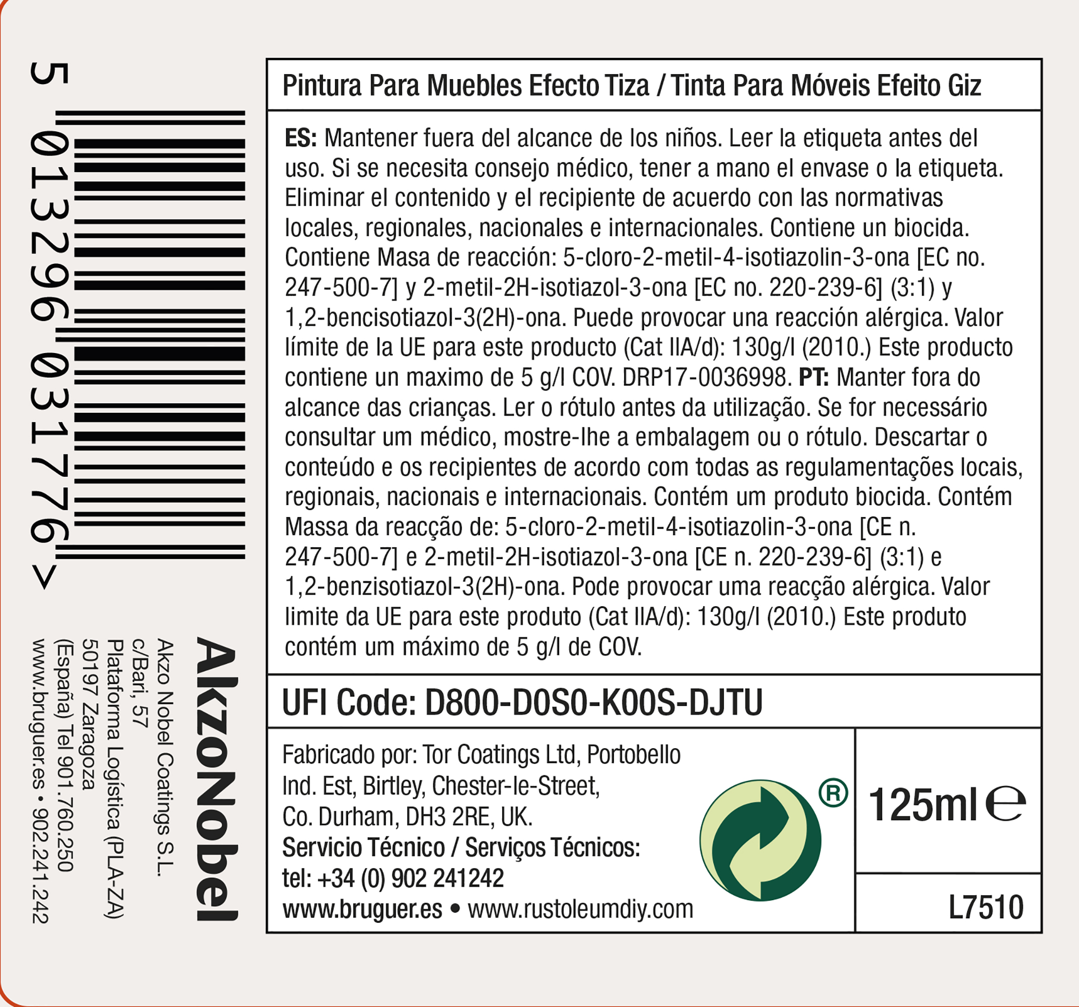 Pintura a la tiza CHALKY FINISH RUST-OLEUM 125 ml crema - 8