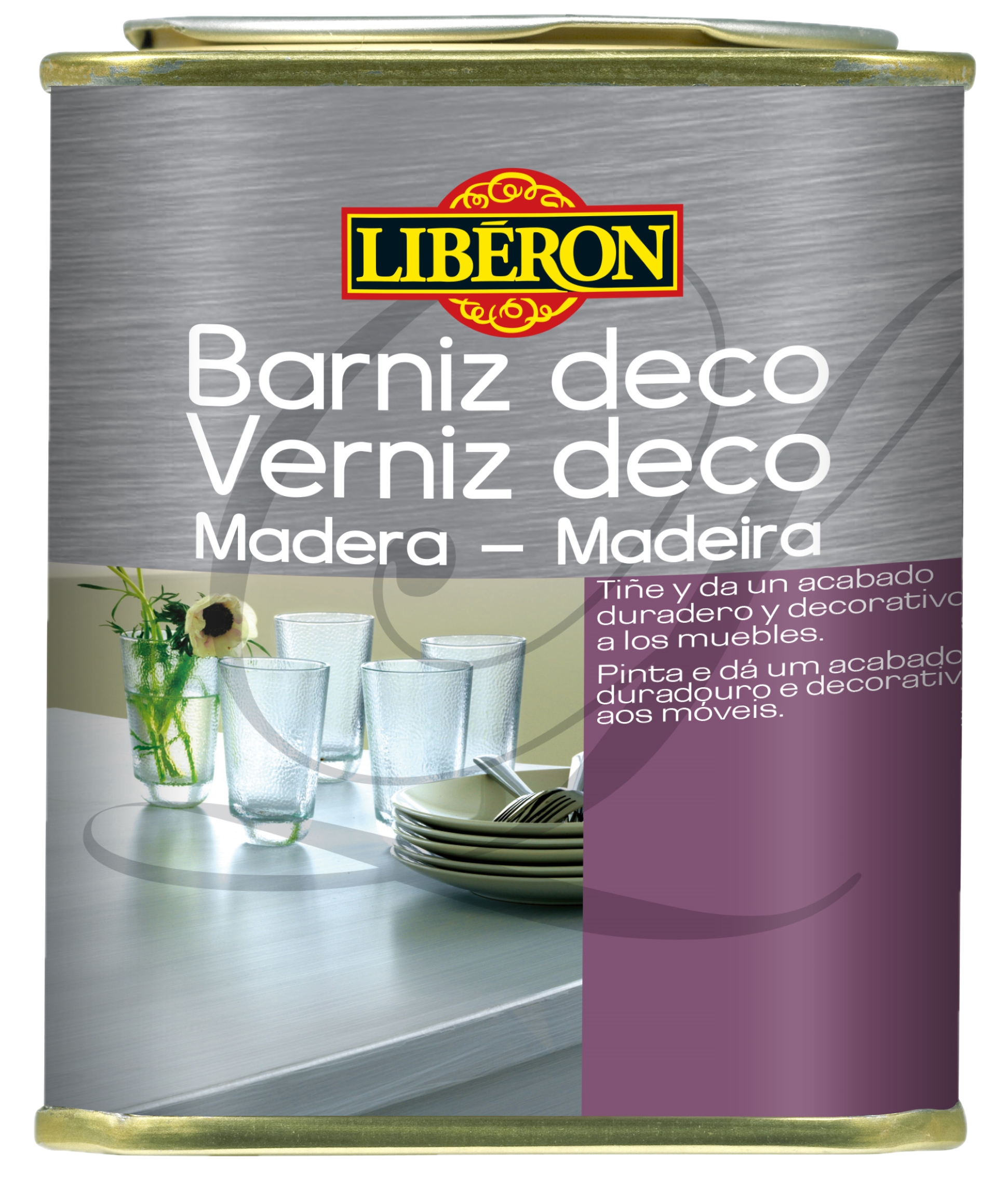Barniz deco para madera verde musgo 0,25l