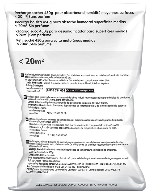 Recarga anti-humidade pastilha neutro 450gr