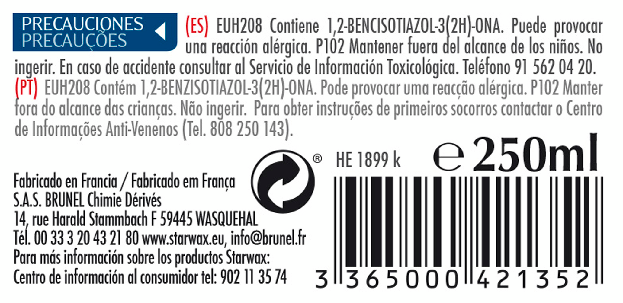 Limpiador de aluminio y acero inoxidable STARWAX 0,25L - 2