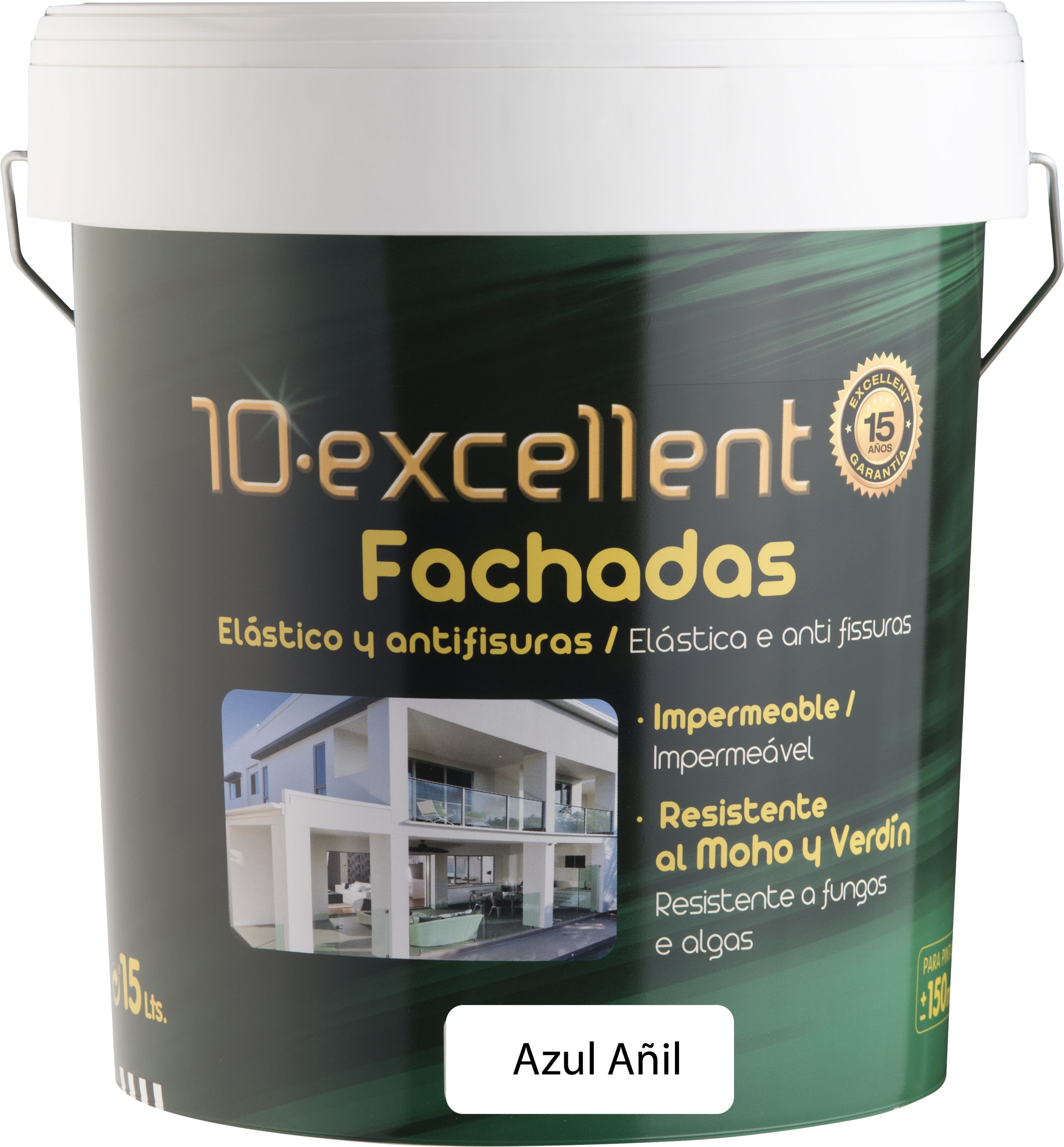 Pintura exterior color azul añil para fachada, cemento, hormigón ...