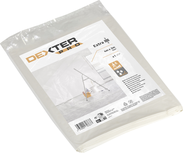 Plástico de protección DEXTER PRO extra fuerte 4mx3m