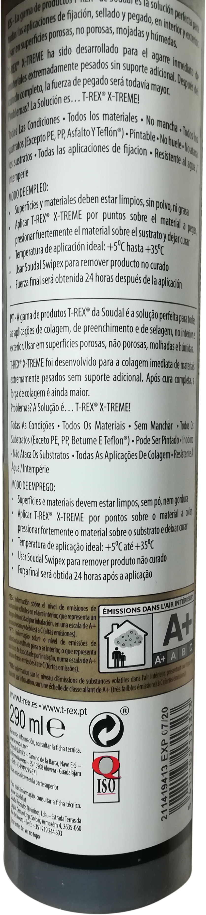 Cola e veda universal 290 ml branco T-rex E-treme Express - 4