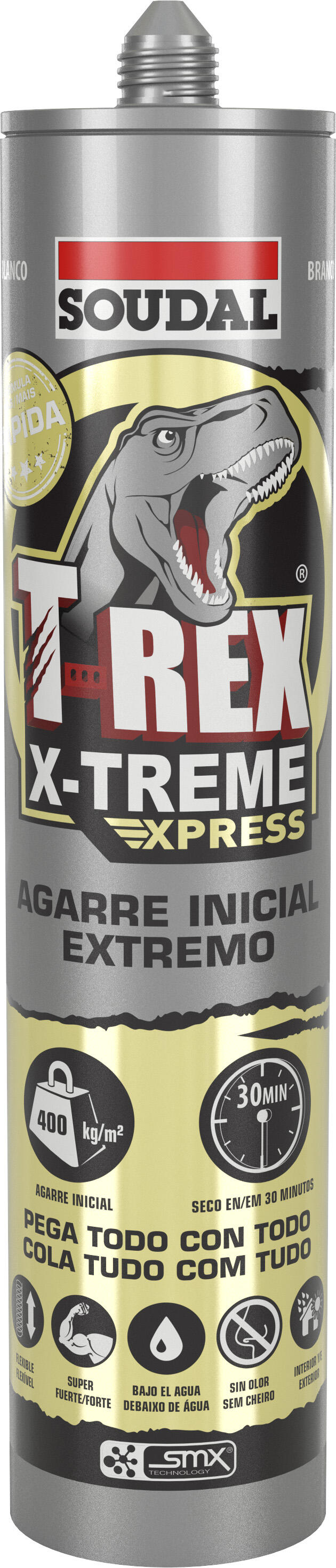 Cola de montagem imediata 290 ml branco TREX XTREME Express