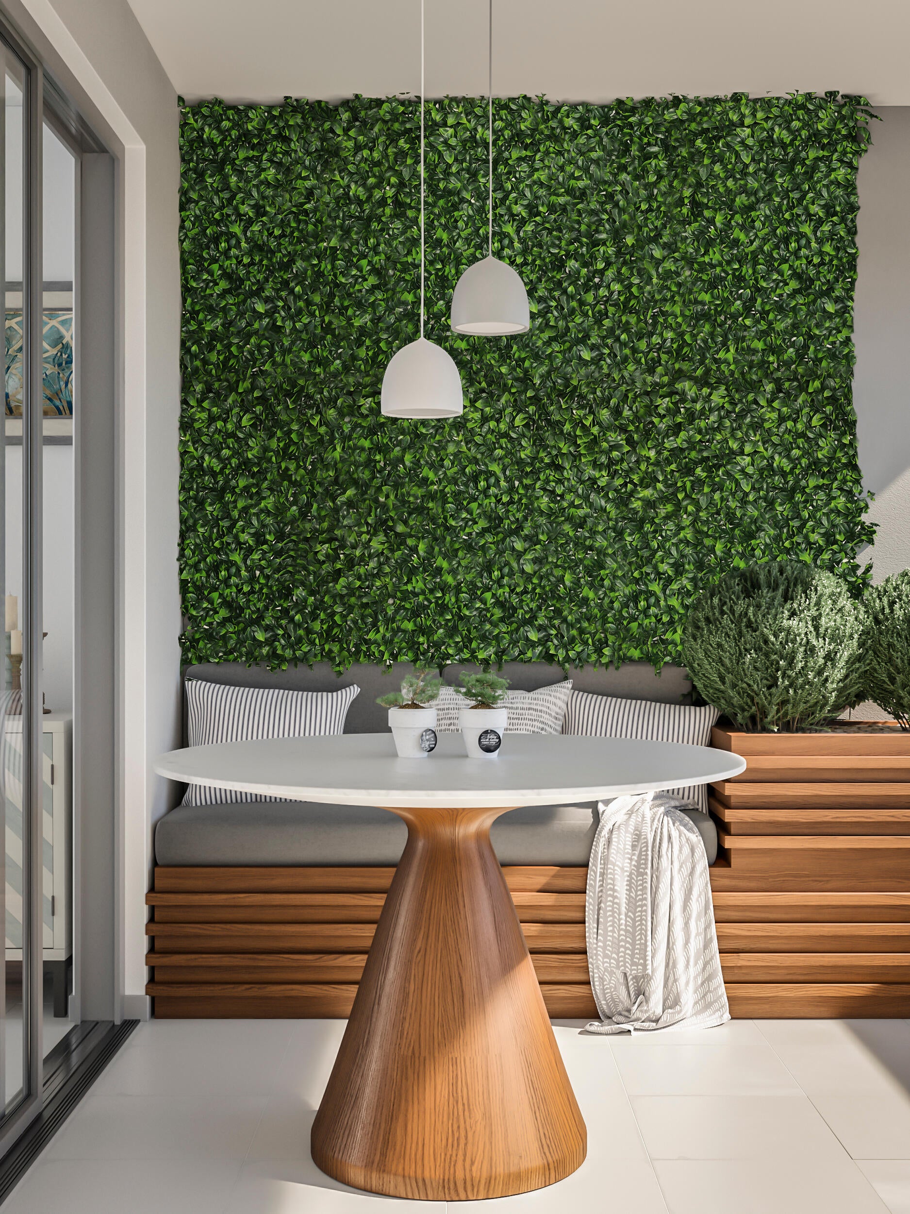 Jardín vertical artificial boj amarillo y verde tenax 50x50 cm