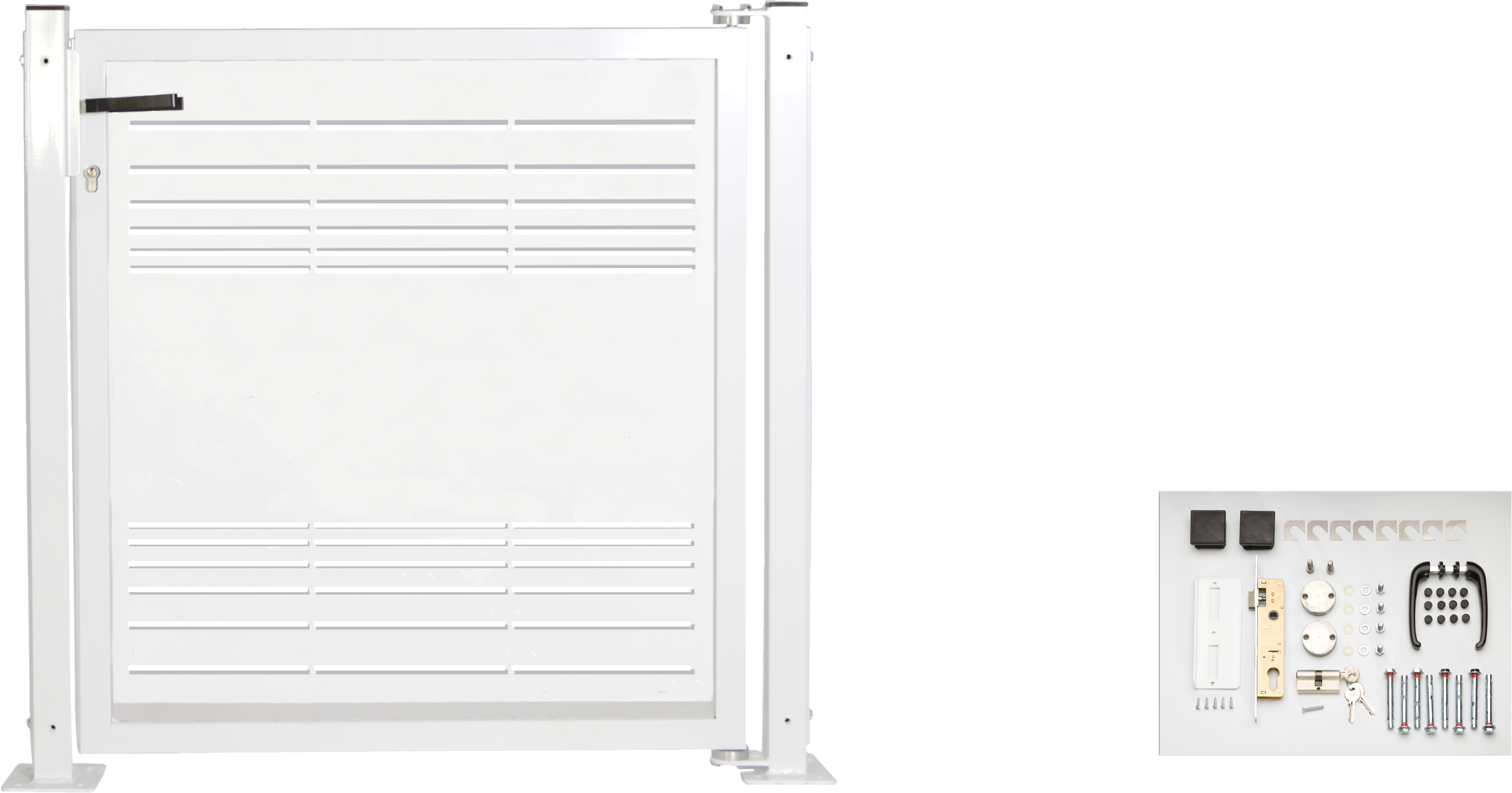 Kit puerta para valla doorself parallels 116 x 93,5 cm blanco