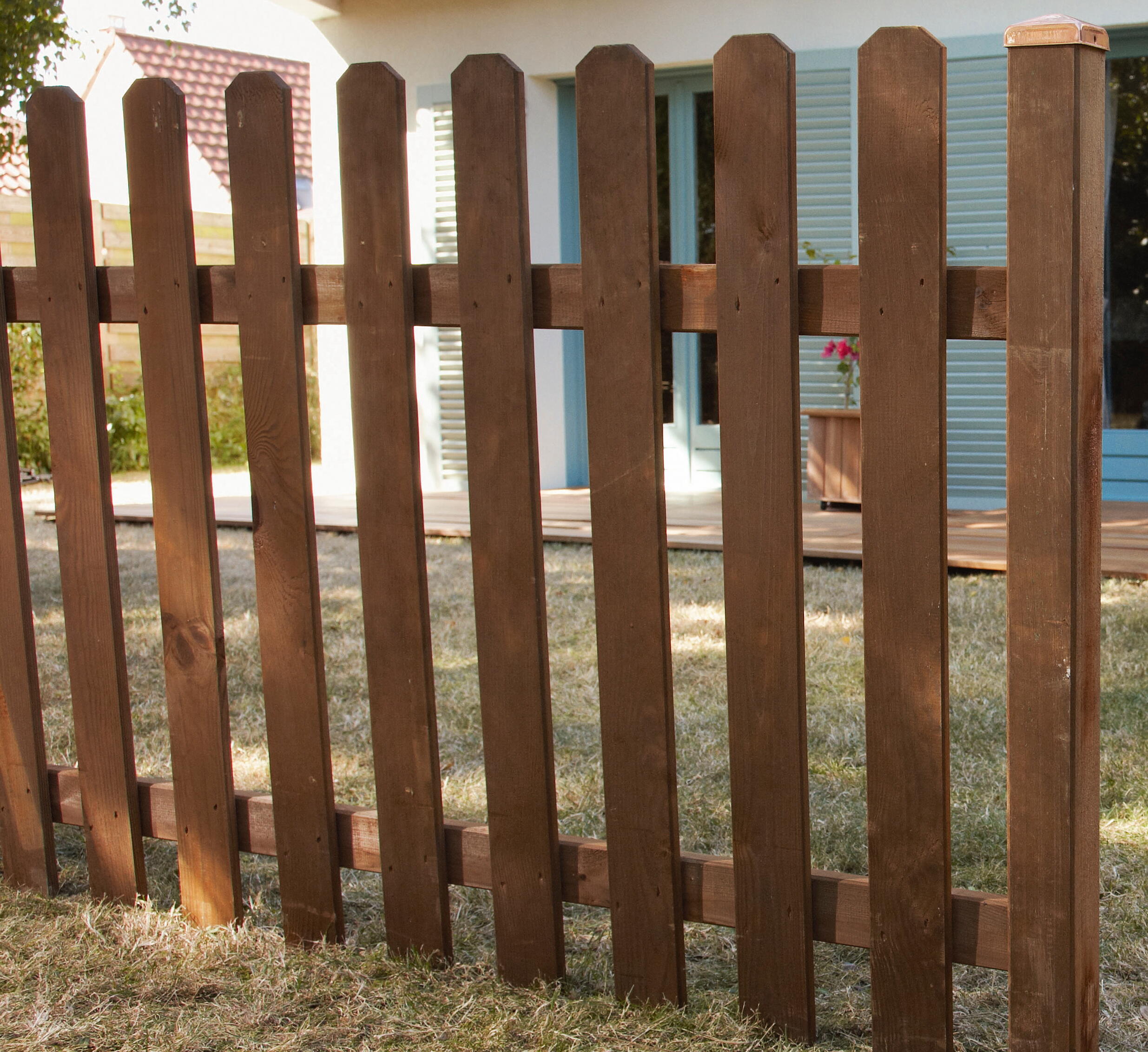 Staccionata CERLAND MUSTANG BROWN in legno naturale galvanizzato L 180 x H 100 cm, Sp 3 mm - 6