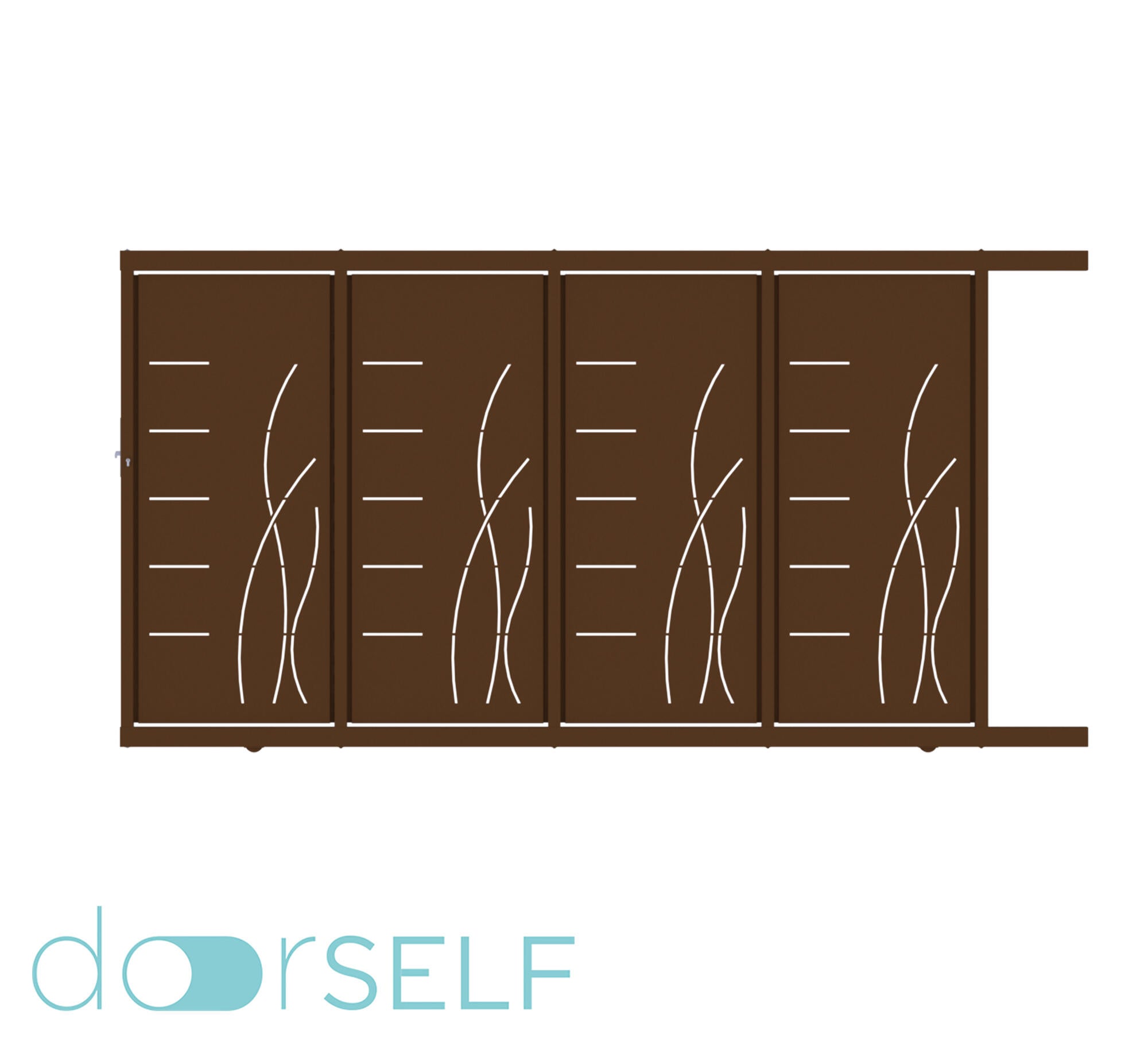 Puerta corredera doorself lines&rushes óxido 400x200 cm