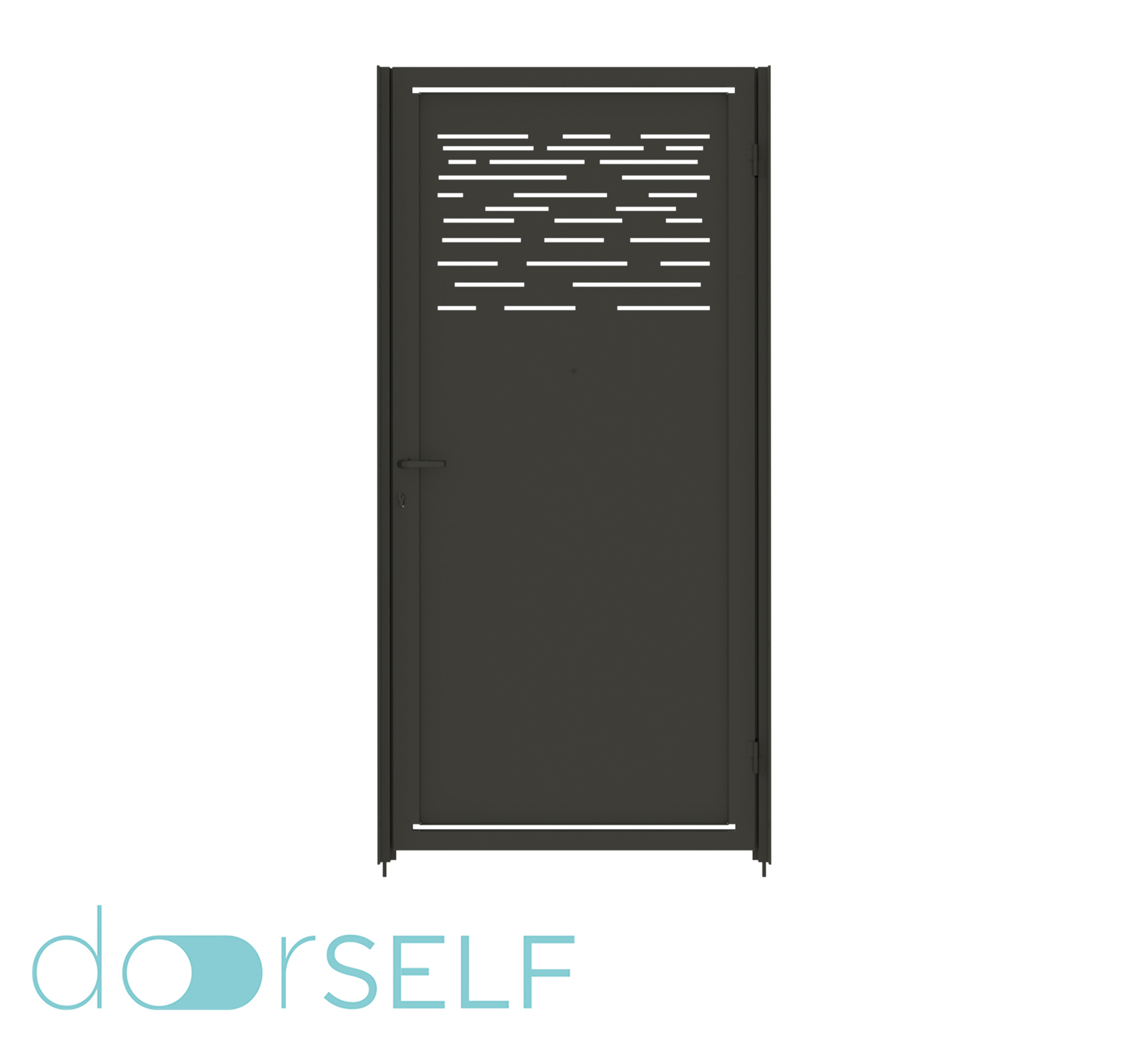 Puerta peatonal doorself galaxy gris forja 100x200 cm
