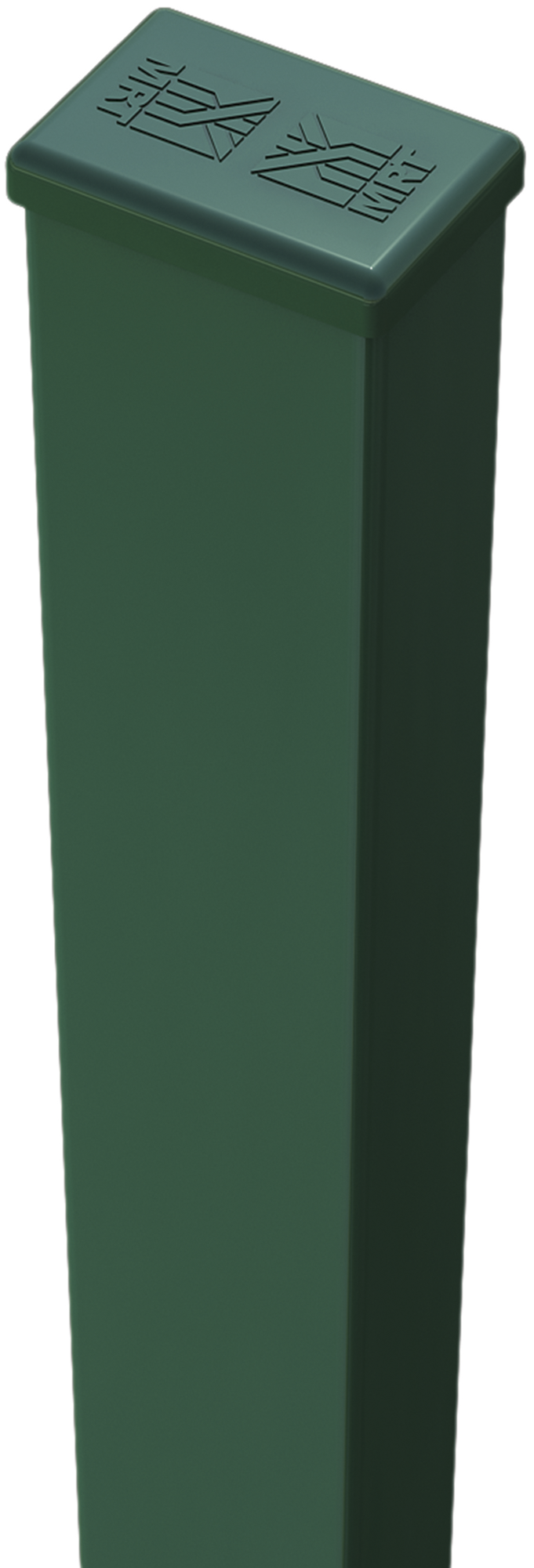 Poste de acero verde de 40mm y 65 cm