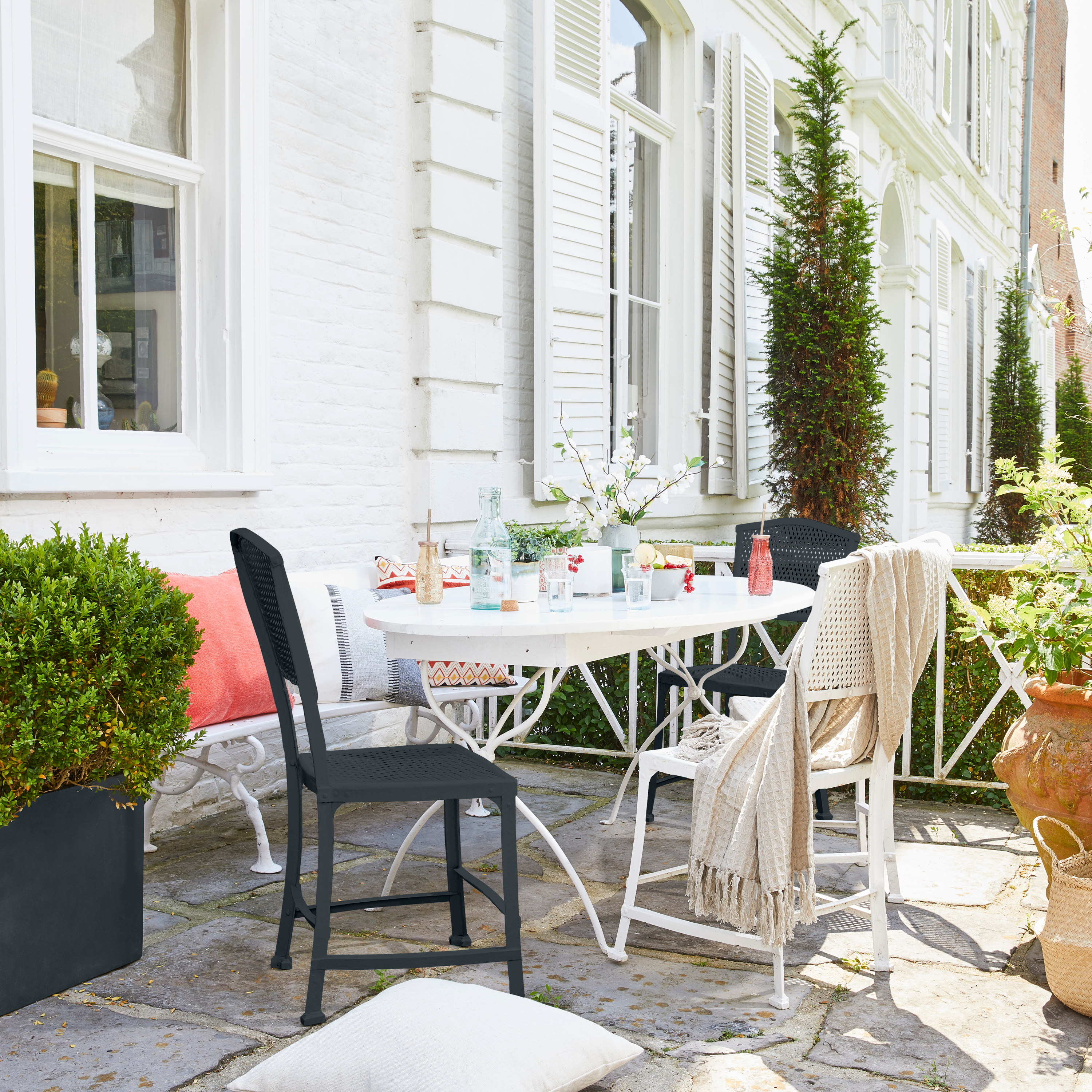 Pintura exterior color rojo para madera, pvc, pared LUXENS satinado 500ml base agua antigoteo - 9