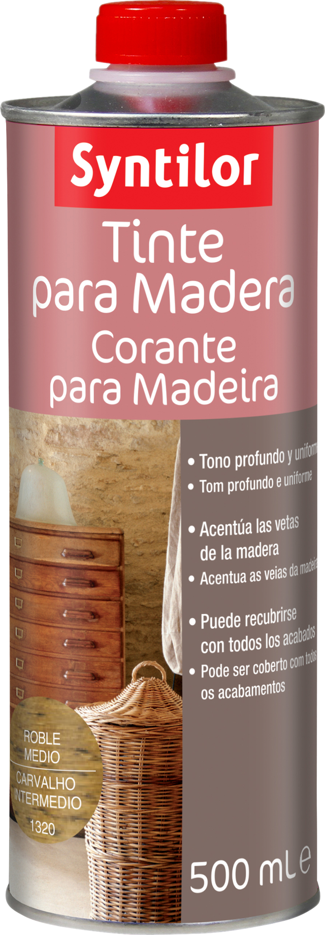 Tinte para madera SYNTILOR roble medio 0,5L