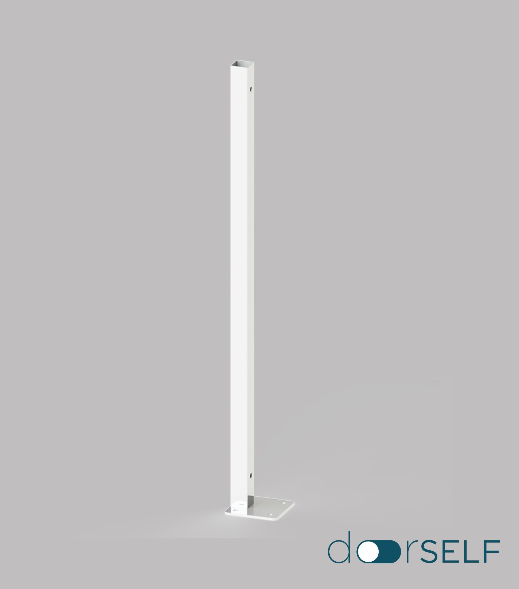 Poste para valla de acero galvanizado blanco de 1.5mm y 4x4x100,5 cm