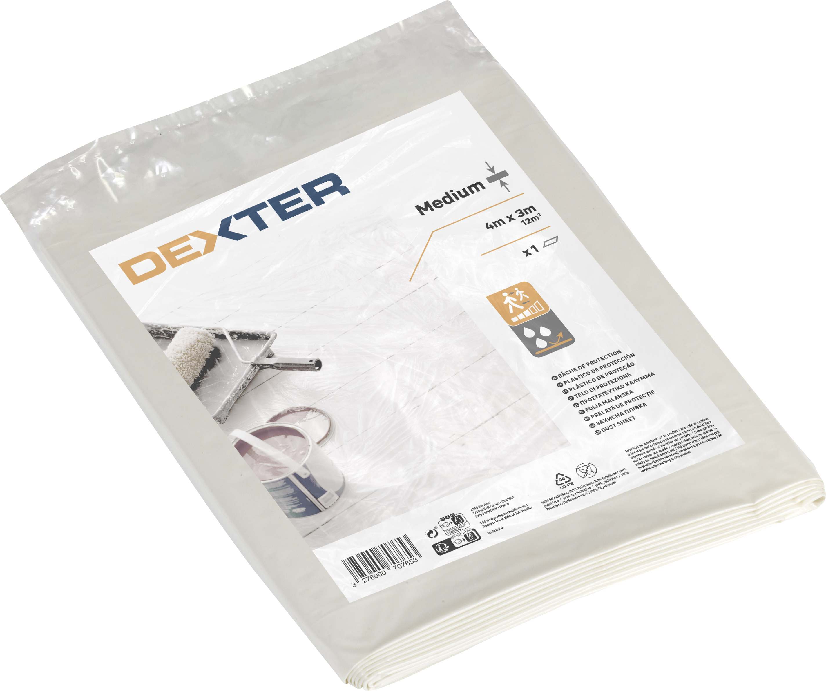 Protetor plástico Dexter para janela e chão 4x3m 34m - 5