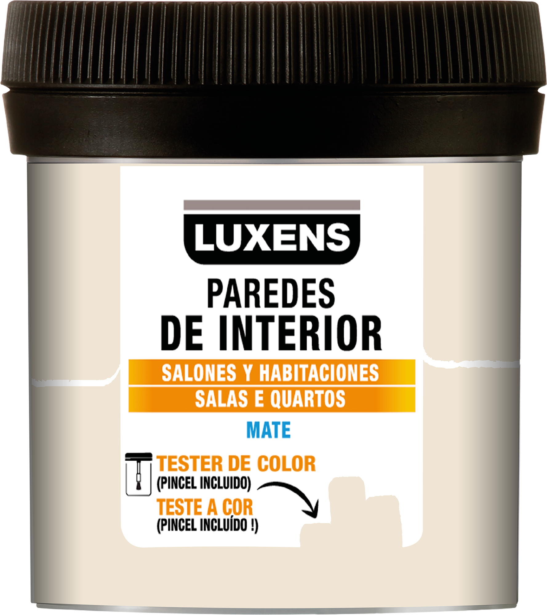 Tester de pintura salones y habitaciones LUXENS color cream 2 mate 75ml para paredes y techos - 2