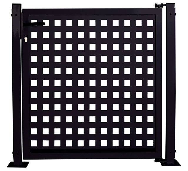 Kit puerta para valla doorself square 116x93,5 cm negra
