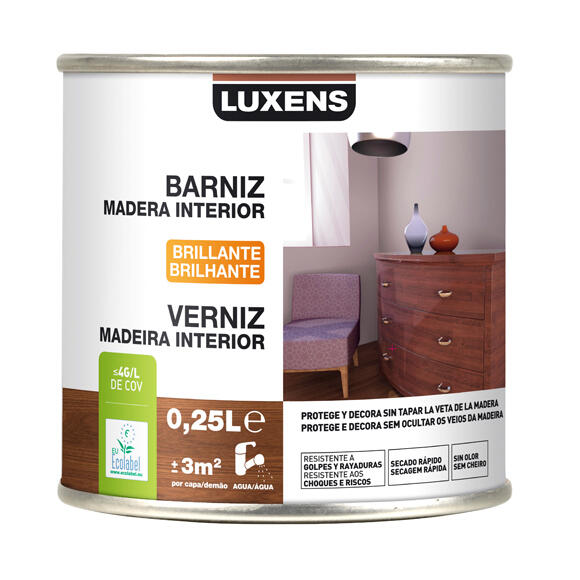 Barniz de interior luxens brillo roble dorado 0,25l