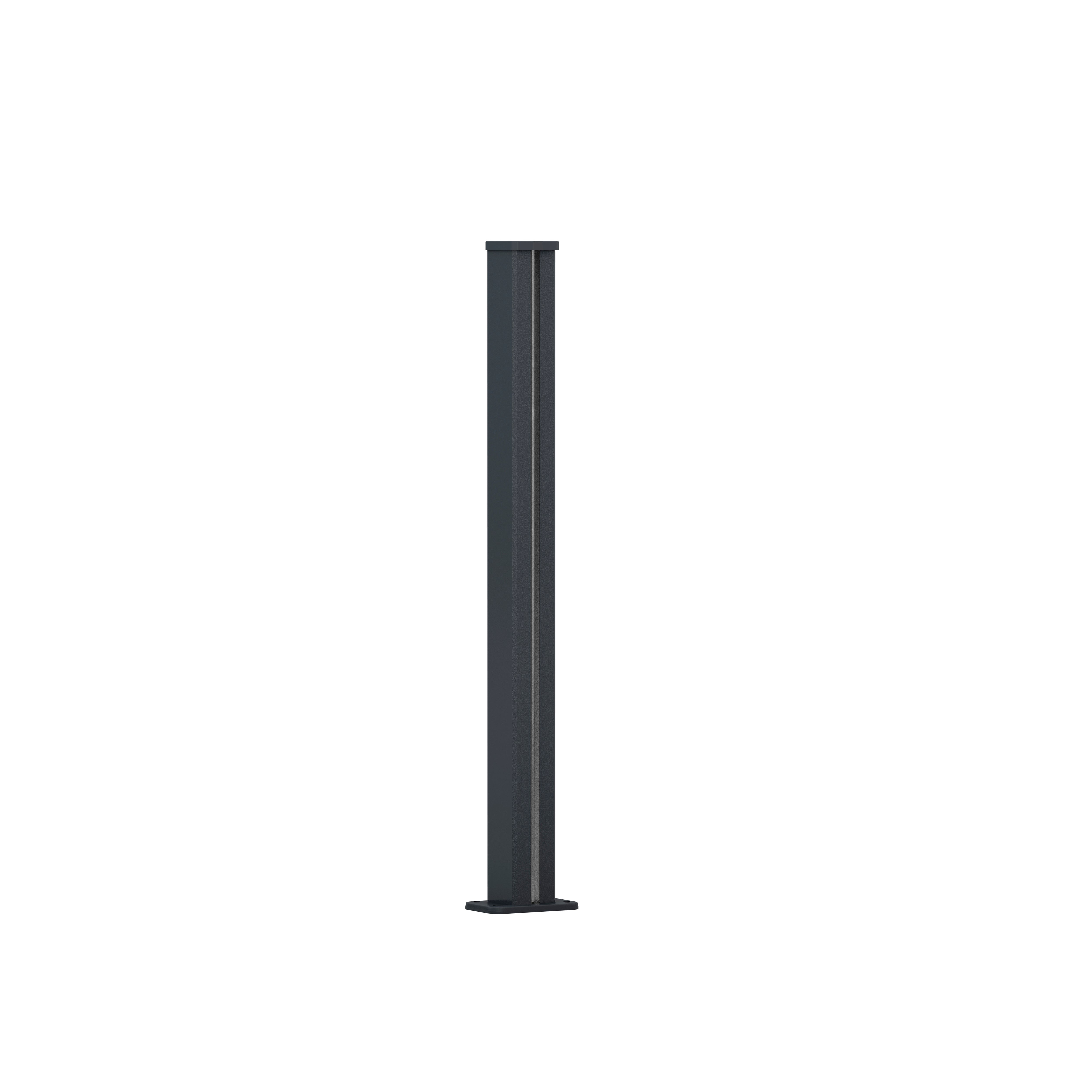 Poste para valla de aluminio antracita de 100x8x8,5 cm
