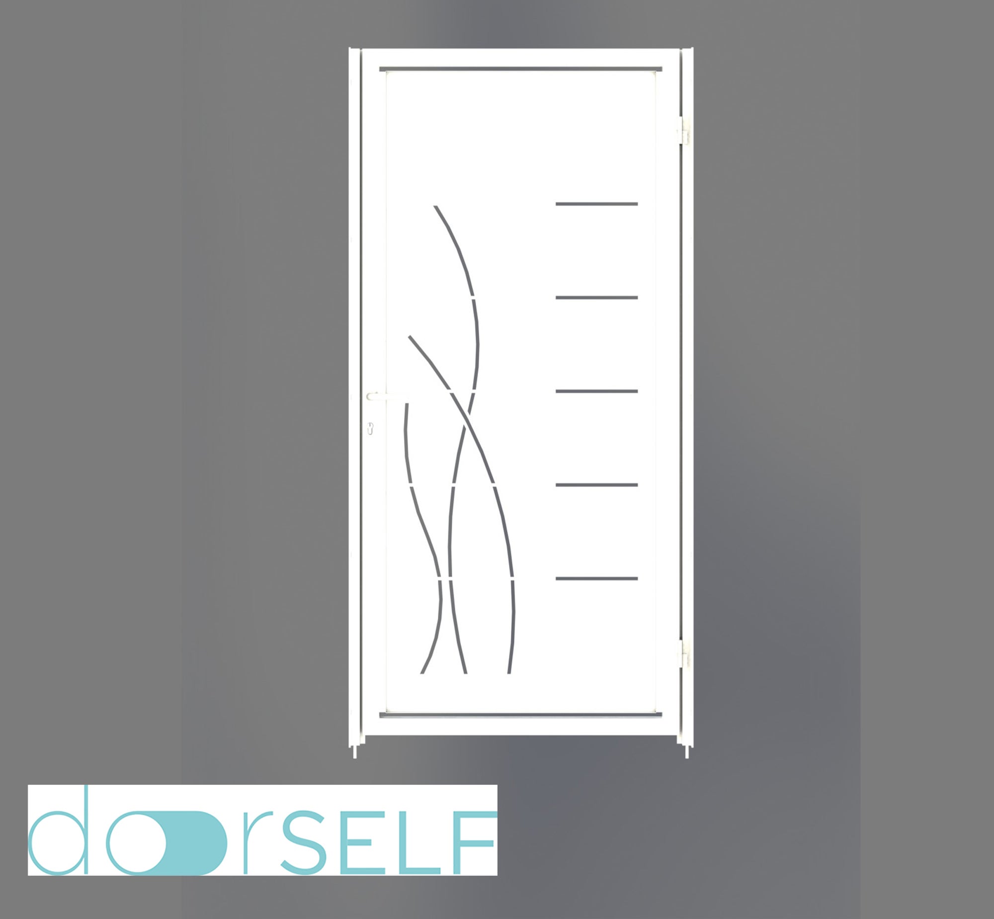 Puerta peatonal doorself lines&rushes blanca 100x150 cm
