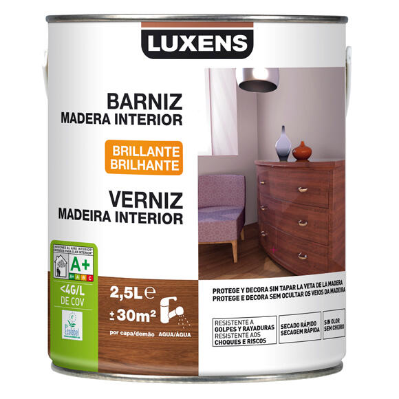 Barniz de interior luxens brillo incoloro 2,5l