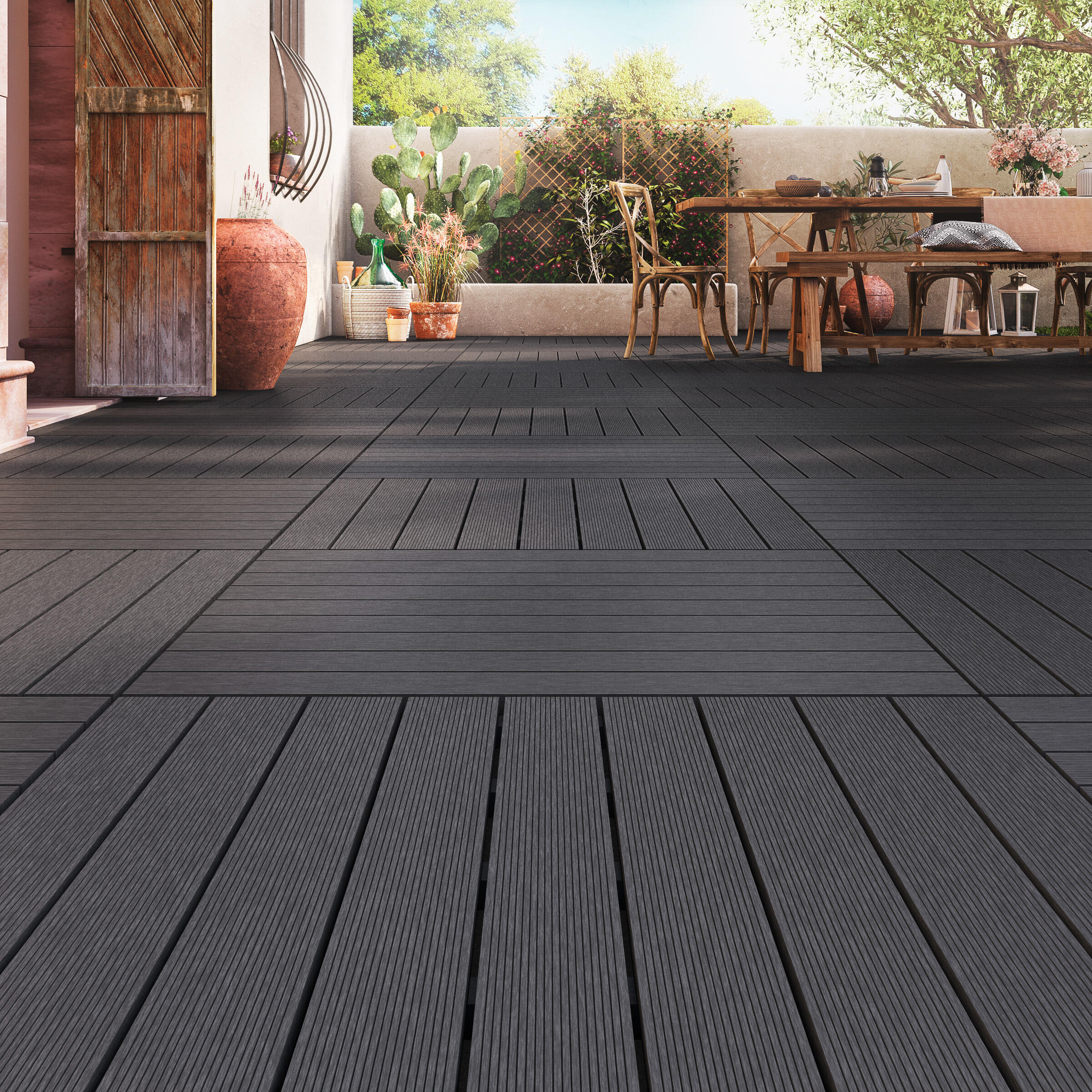 Estrado deck composite 90x90cm 50mm antracite DIOCO - 9