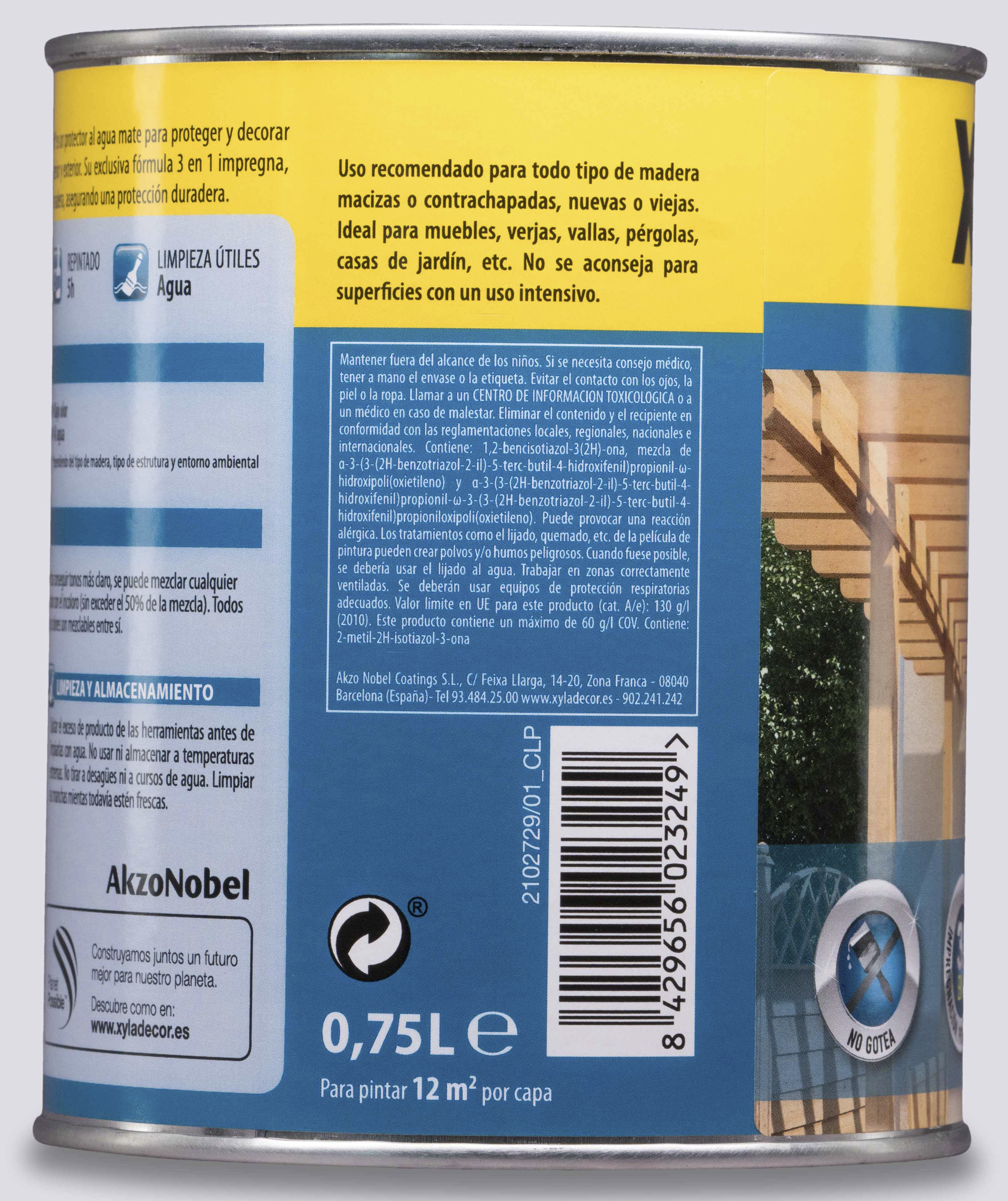 Protector madera exterior color teca para caseta de jardín, ventana, puerta, valla, persiana XYLADECOR mate 2.5L base agua - 7