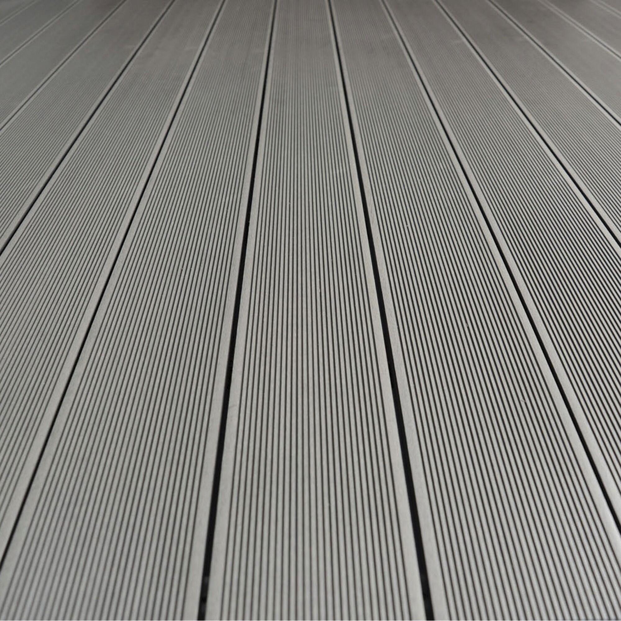Listone con fissaggio a clip in composito di legno e plastica (wpc) Atlas grigio antracite L 240 x L 14.5 cm x Sp. 21 mm - 15