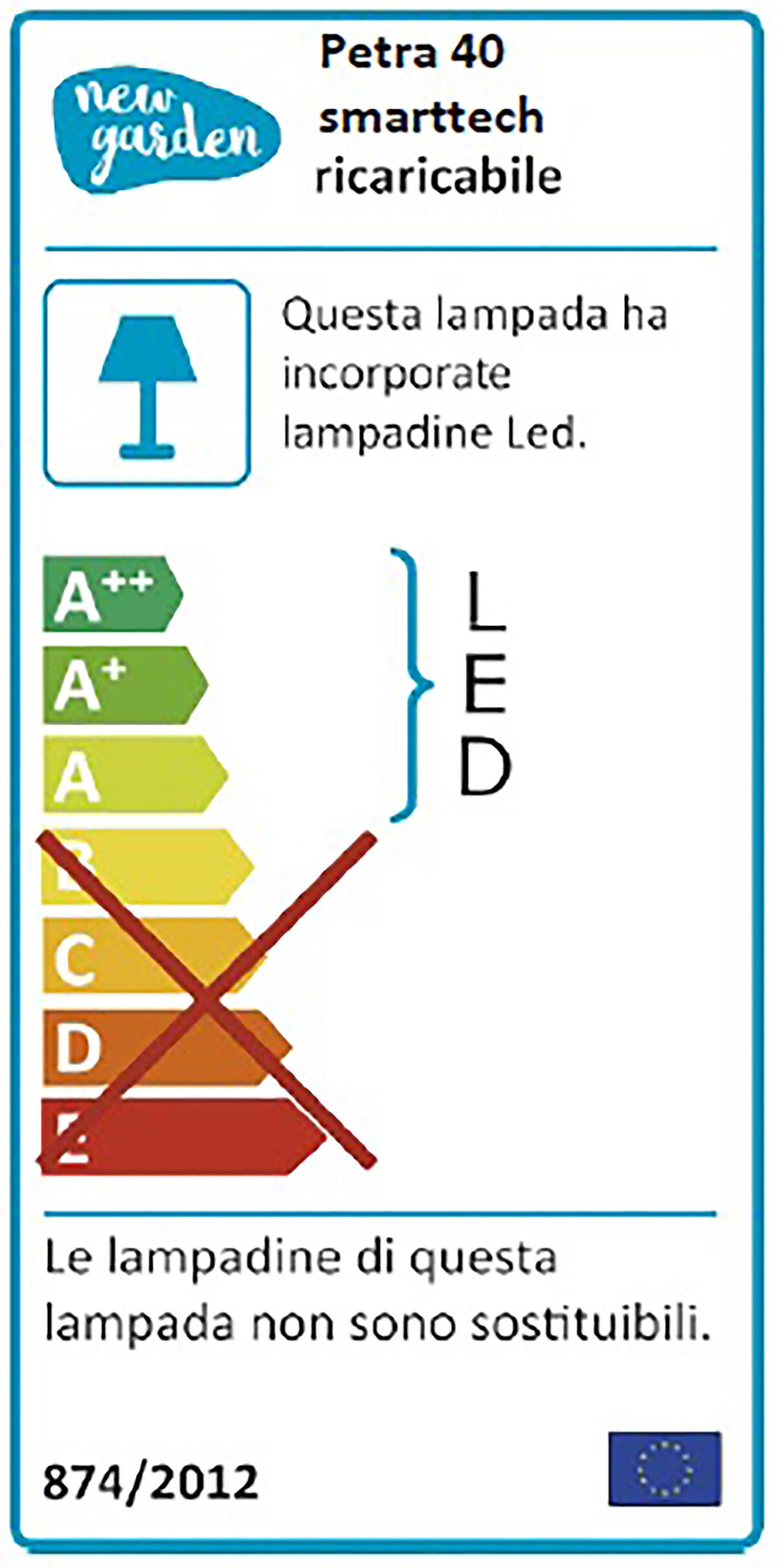 Lampada solare decorativa Petra, in polietilene, luce rgb multicoloreNEWGARDEN - 2