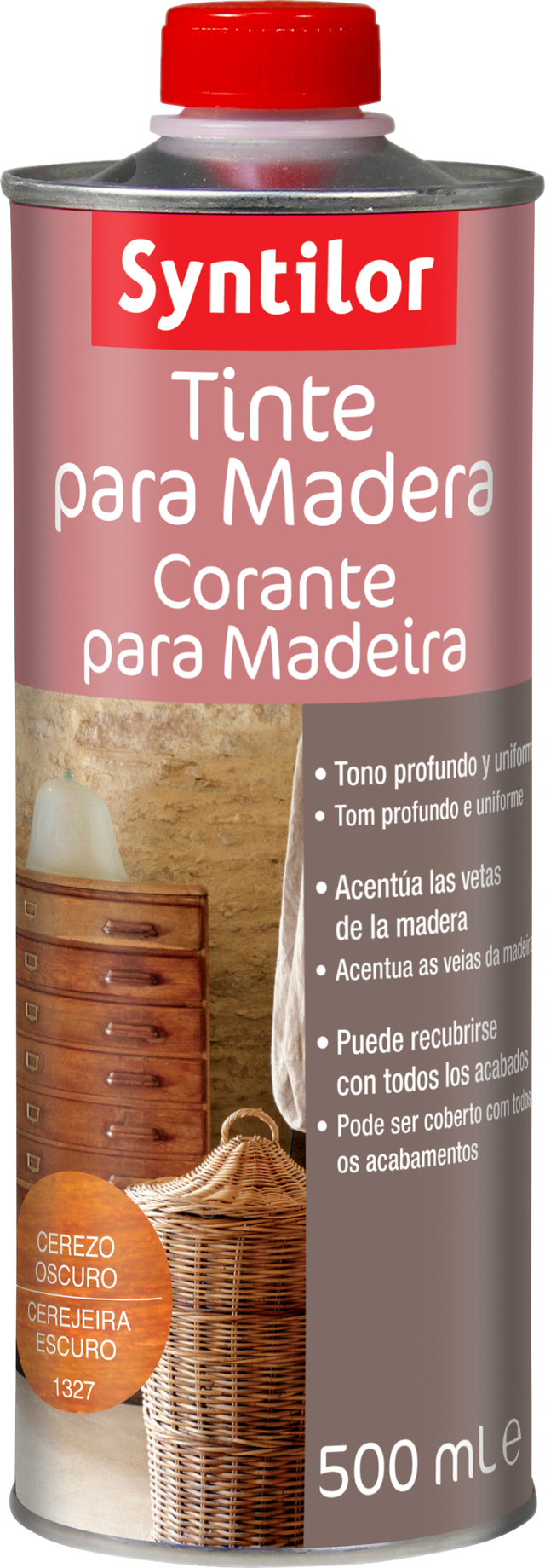 Tinte para madera SYNTILOR cerezo oscuro 0,5L