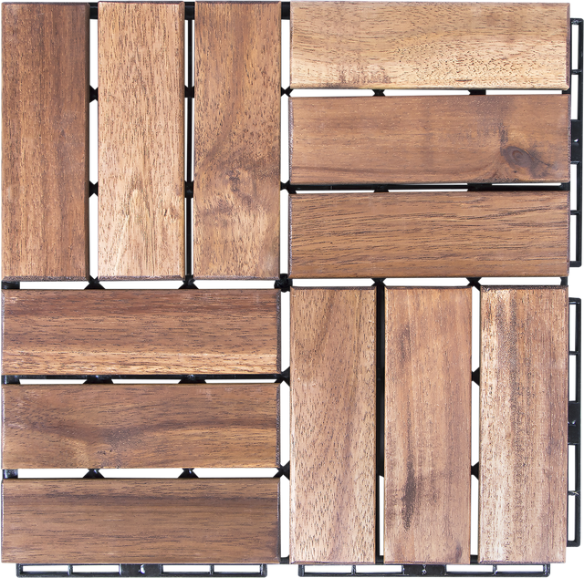 Pack 9 estrados deck exterior madeira acacia de encaixe 10mm 30X30cm CATRAL