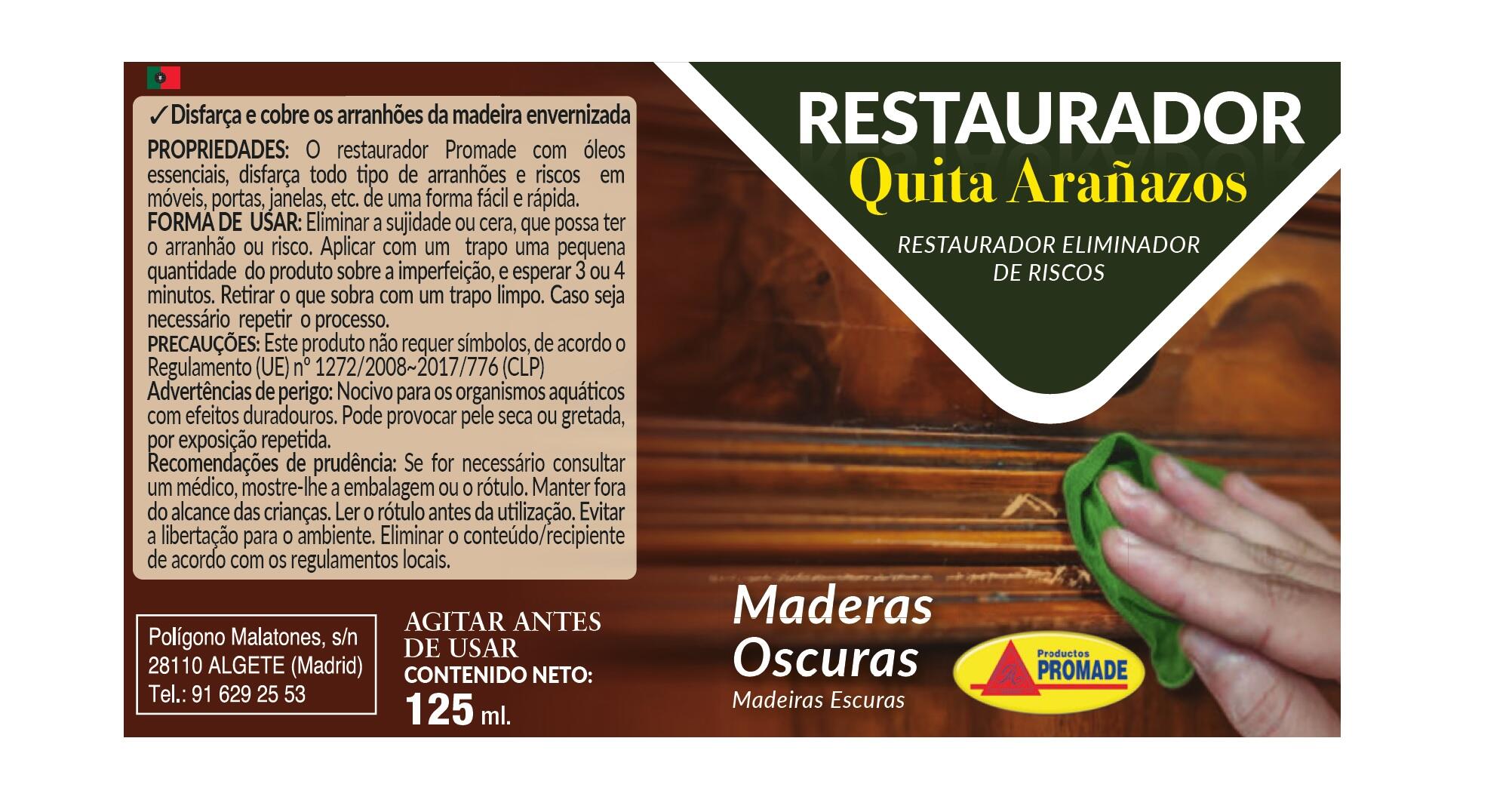 Restaurador riscos em movéis 125ml madeira escura - 2