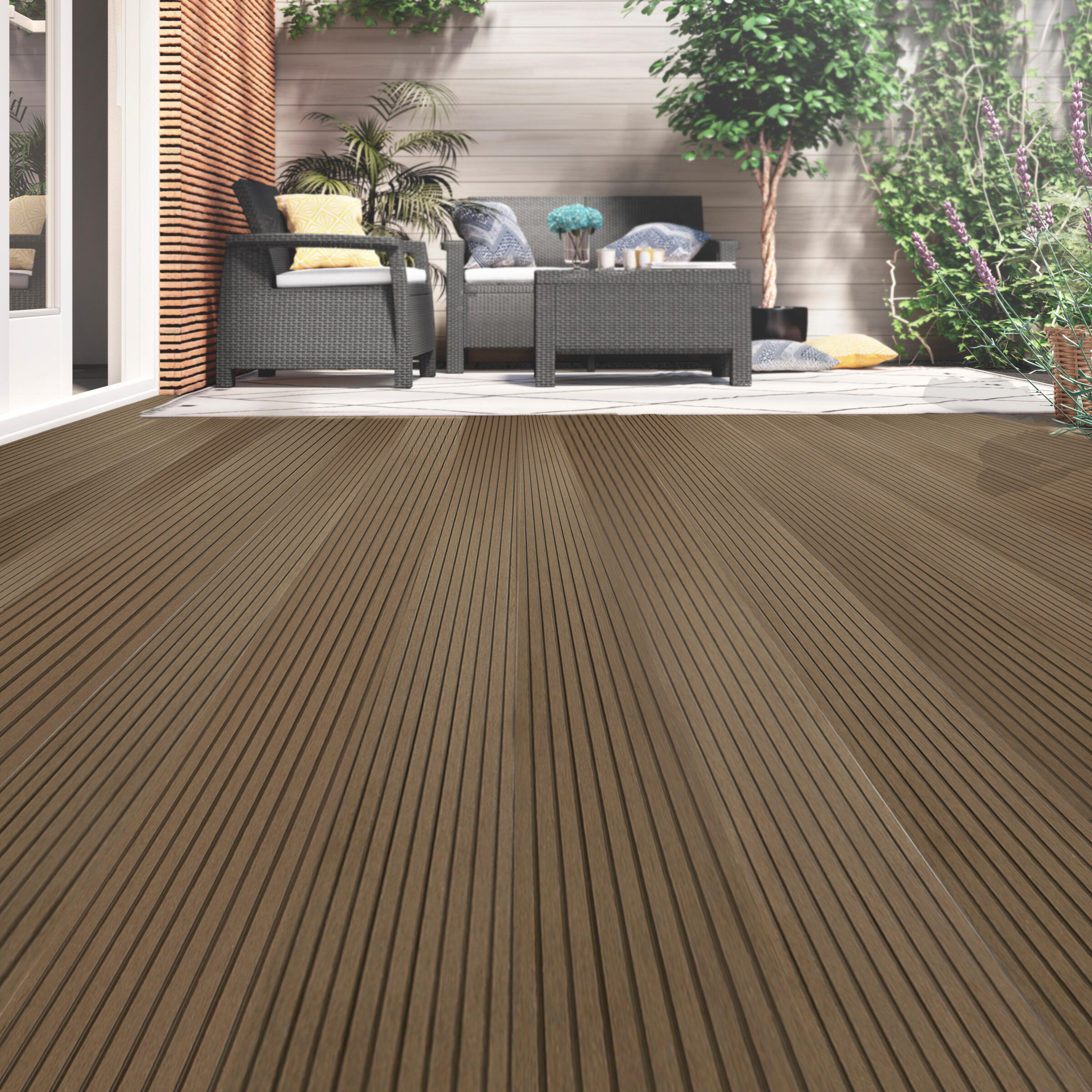 De madera marrón 14.5x220 cm y 22 mm
