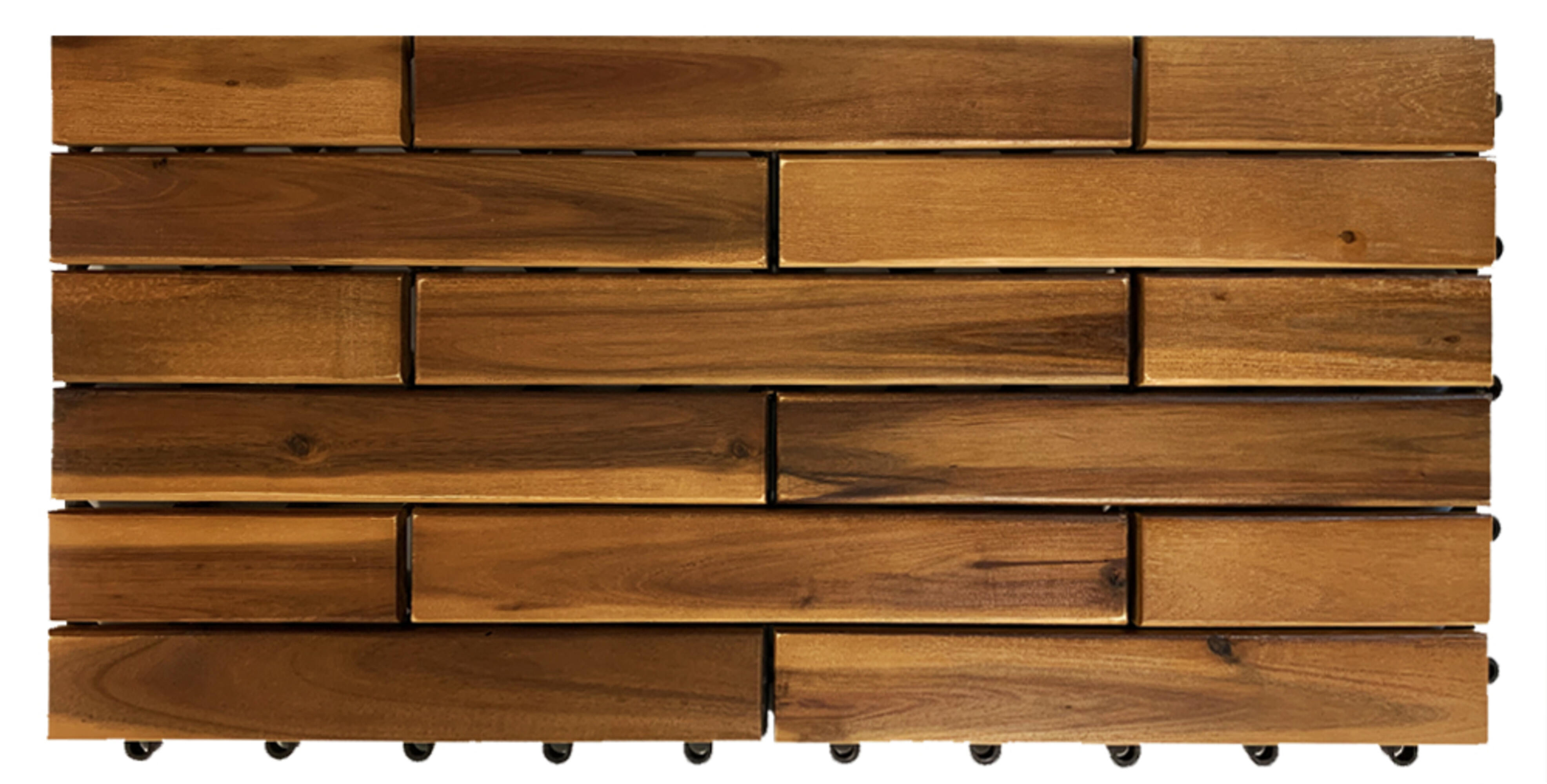 Baldosa encajable madera Acacia 30 x 60 cm y 25 mm amarillo ONEK - 3