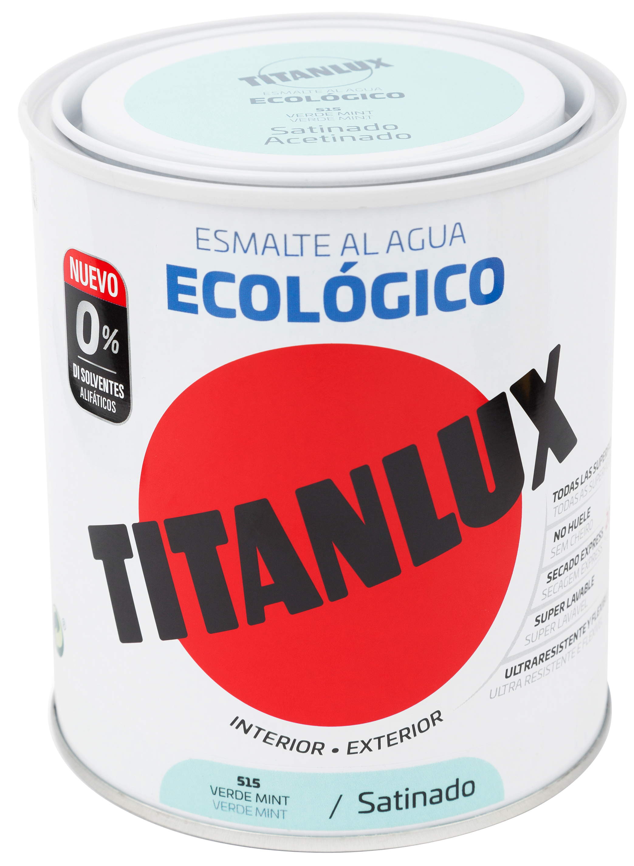 Esmalte interior acetinado TITANLUX 0.75L VERDE MINT - 3
