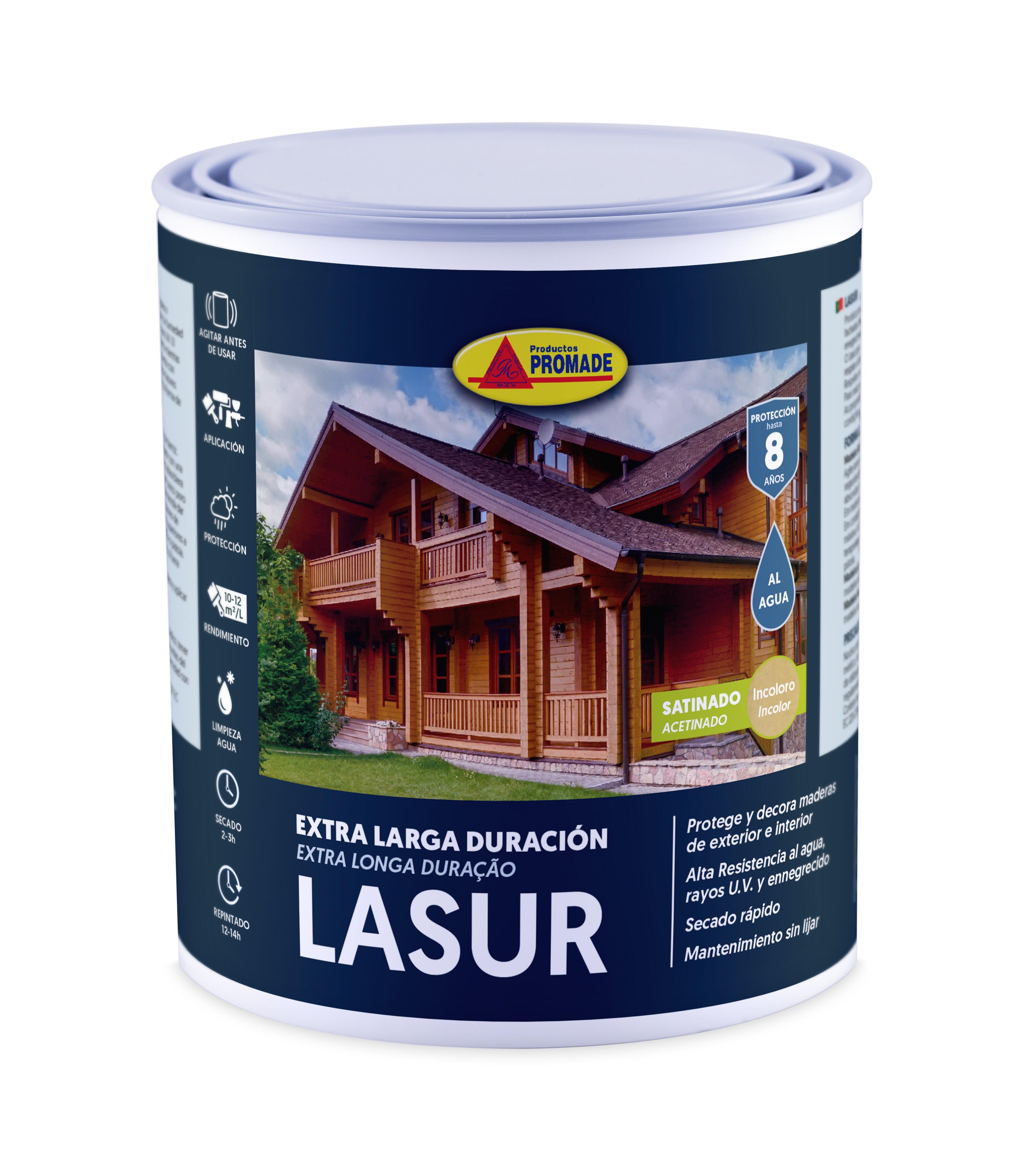 Lasur Promade para madera exterior satinado 2.5L incoloro - 2