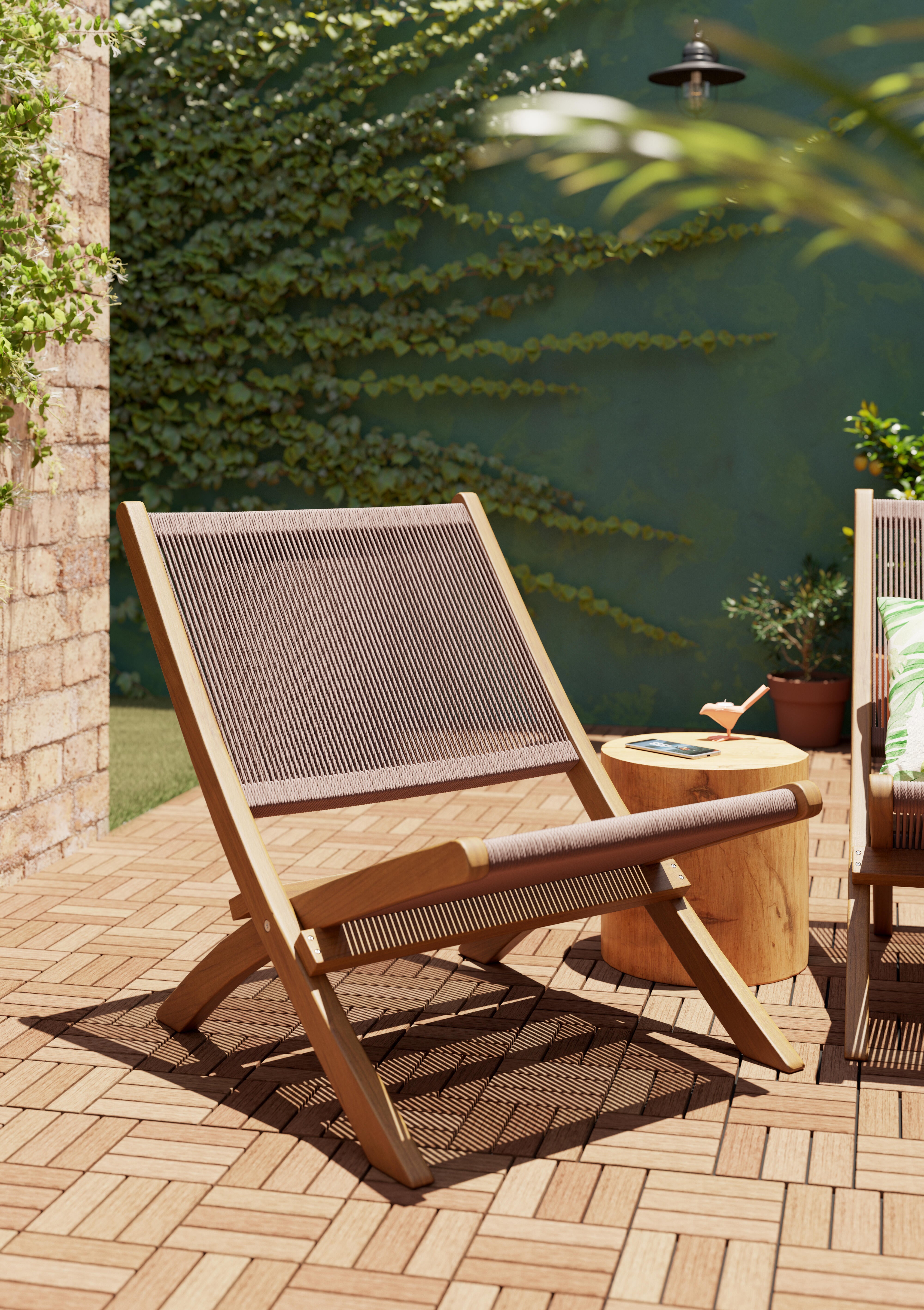 Pack 9 lamas madera tropical acacia 31.5 x 32 cm y 16 mm marrón catral garden and home