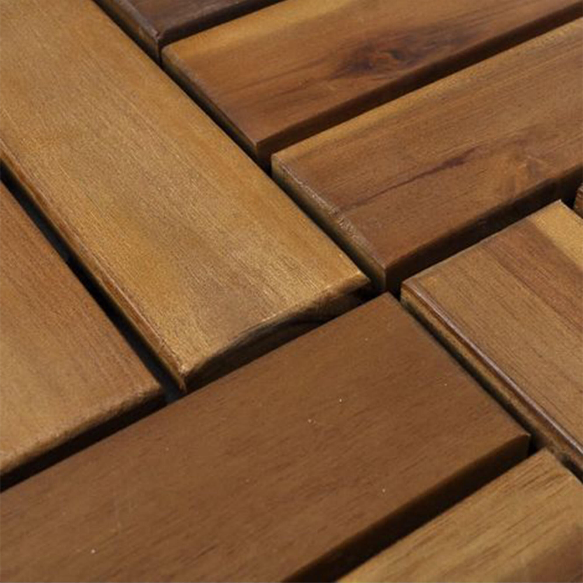 Piastrella a incastro da esterno in legno di acacia miele L 30 x L 30 cm x Sp. 25 mm - 8